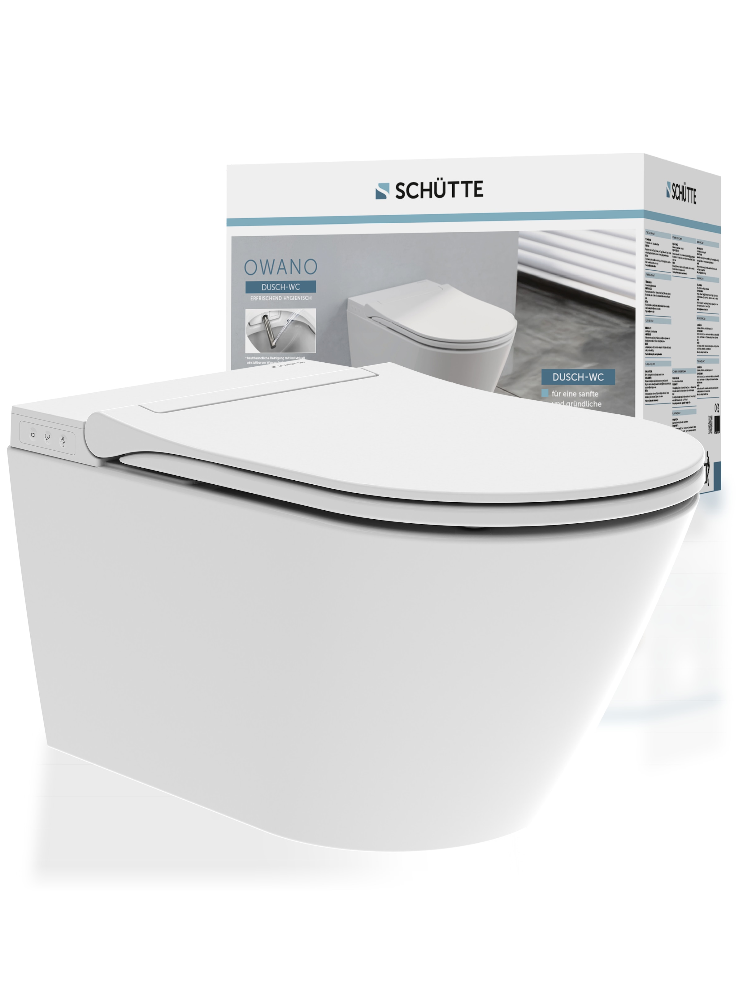 Image of Schütte Dusch-WC "OWANO Klassik" Komplett-Set, spülrandlos, Taharet WC