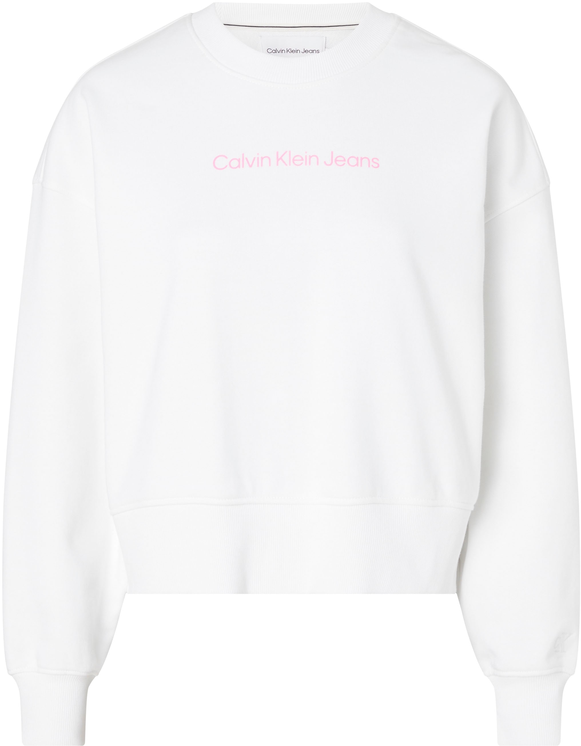 ♕ Calvin Klein Jeans Sweatshirt »SHRUNKEN INSTITUTIONAL CREW NECK«, mit Calvin  Klein Logo-Schriftzug auf der Brust versandkostenfrei bestellen | Sweatshirts