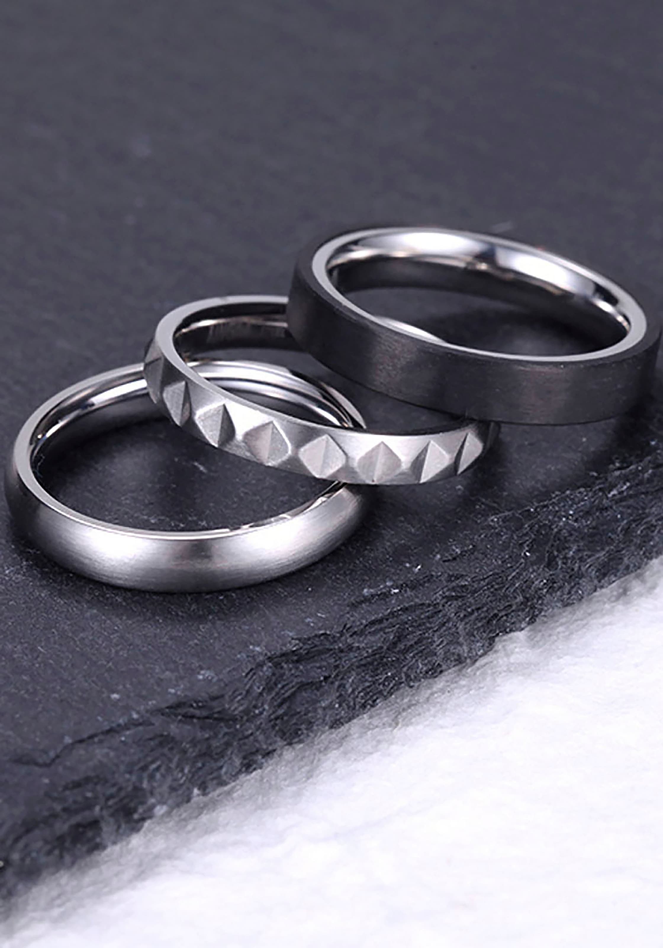 Kingka Ring-Set »Pyramide, SR6226SBK5,6,7,8«, (Set, 3 tlg.)