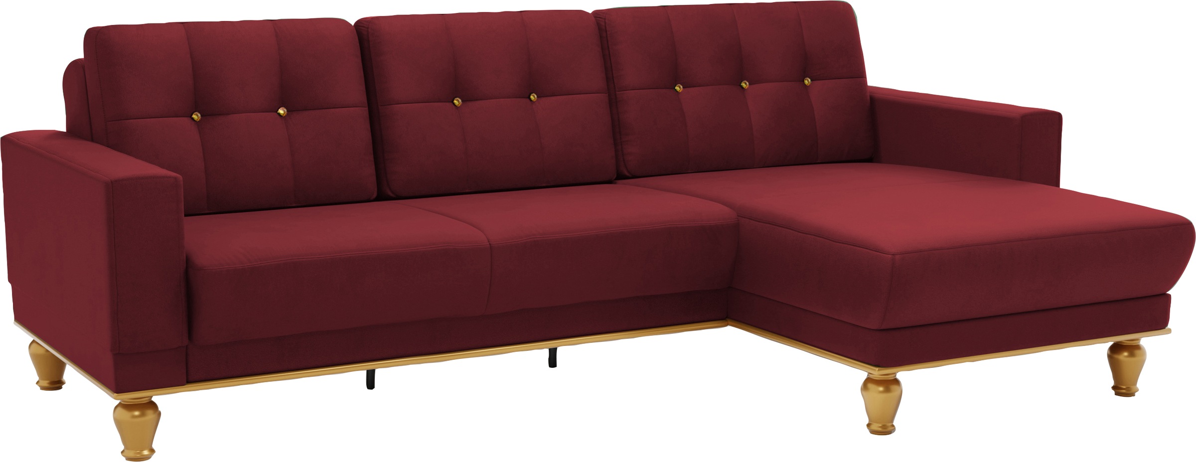 sit&more Ecksofa »Orient 5 L-Form« mit Strass-Stein, wahlweise mit Bettfunktion und Bettkasten
