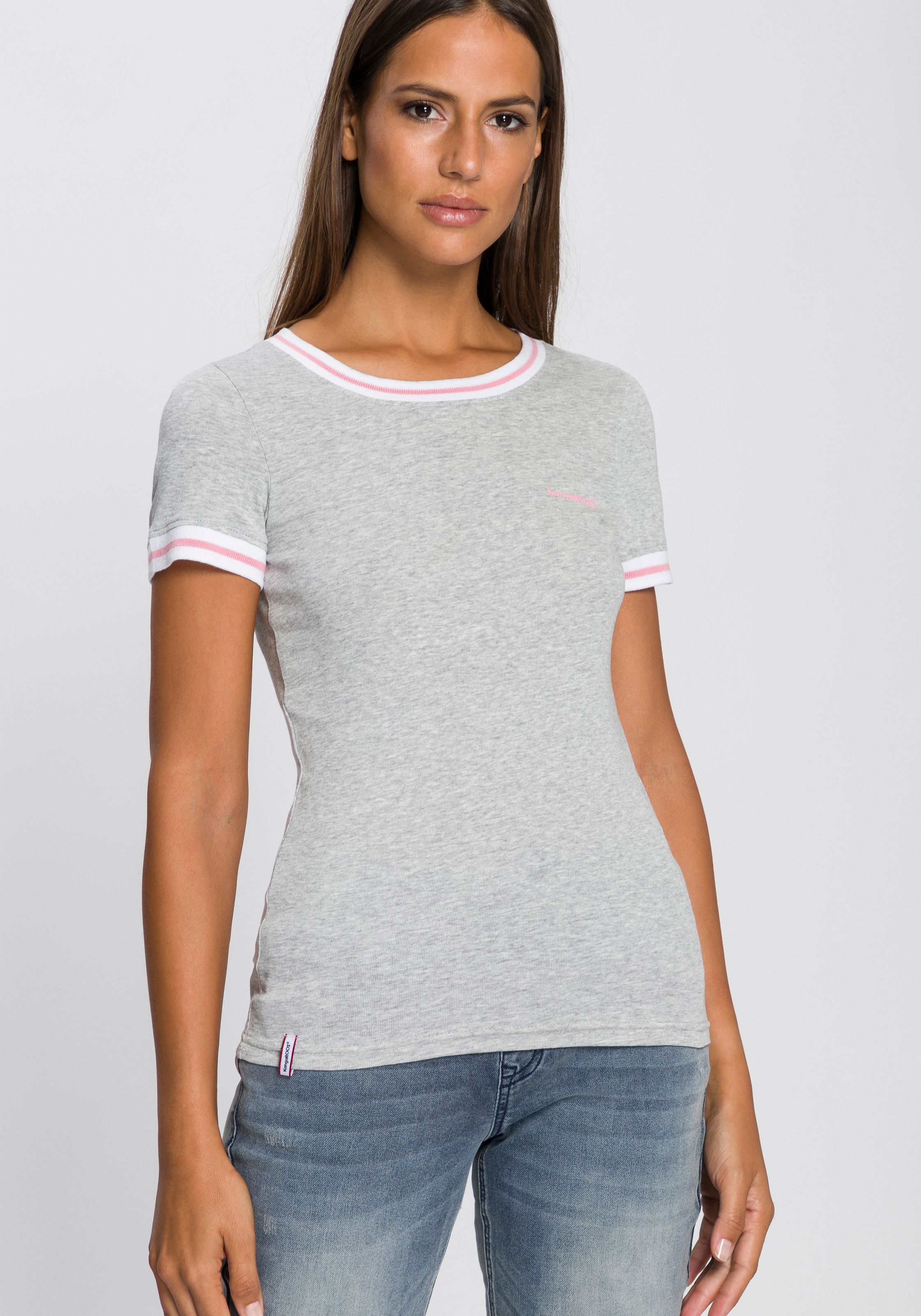 Image of KangaROOS T-Shirt, mit modischen Rippenbünchen bei Ackermann Versand Schweiz