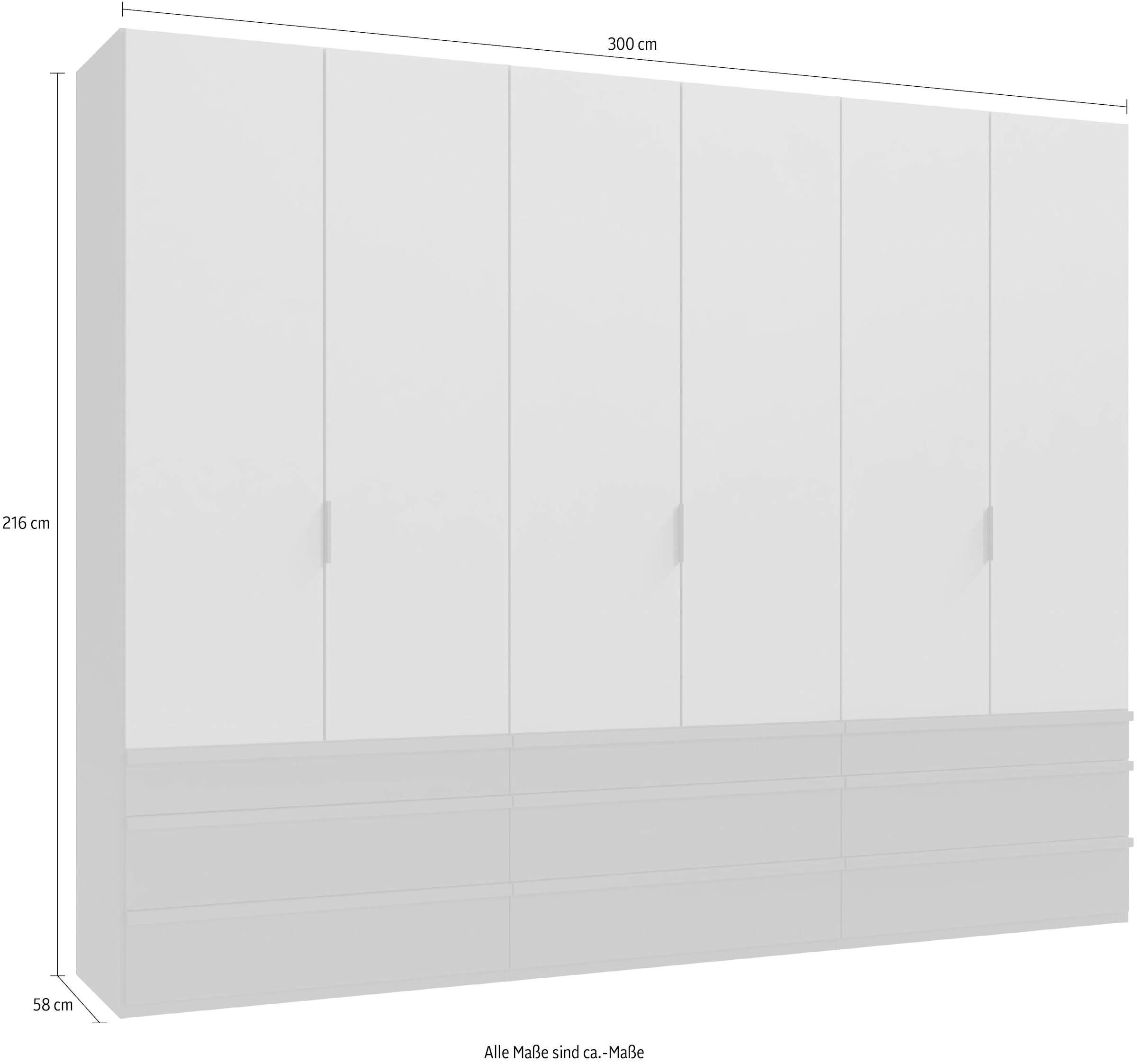 Wimex Armoire à portes pliantes »Oxford by fresh to go, in der Breite 300cm, in 2 Höhen erhältlich« mit Schubladen, wahlweise mit oder ohne Spiegel,  mit hochwertigen Falttüren für den perfekten Überblick