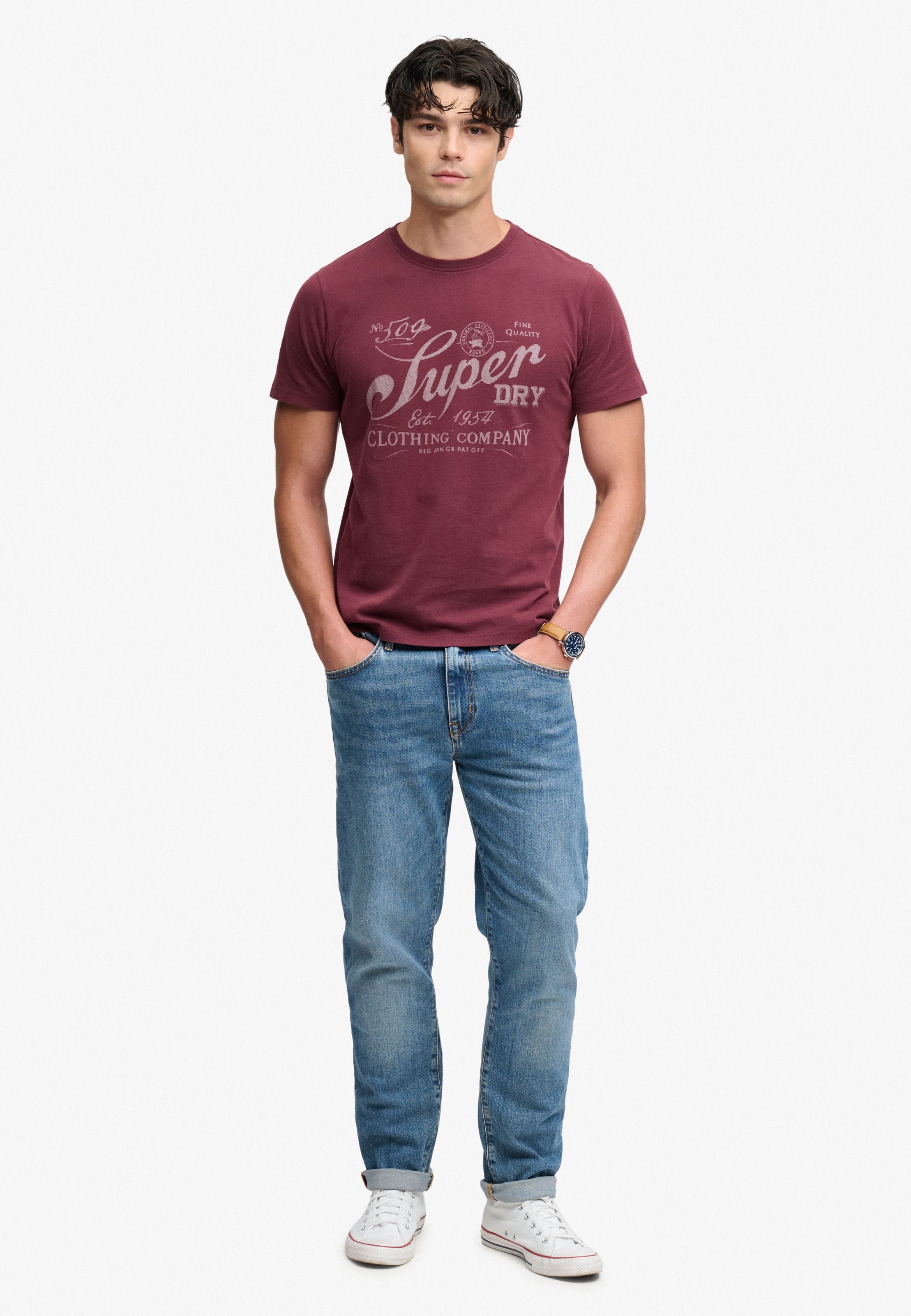 Superdry Rundhalsshirt »VINTAGE WORKWEAR PRINT TEE« Baumwolle, relaxed fit