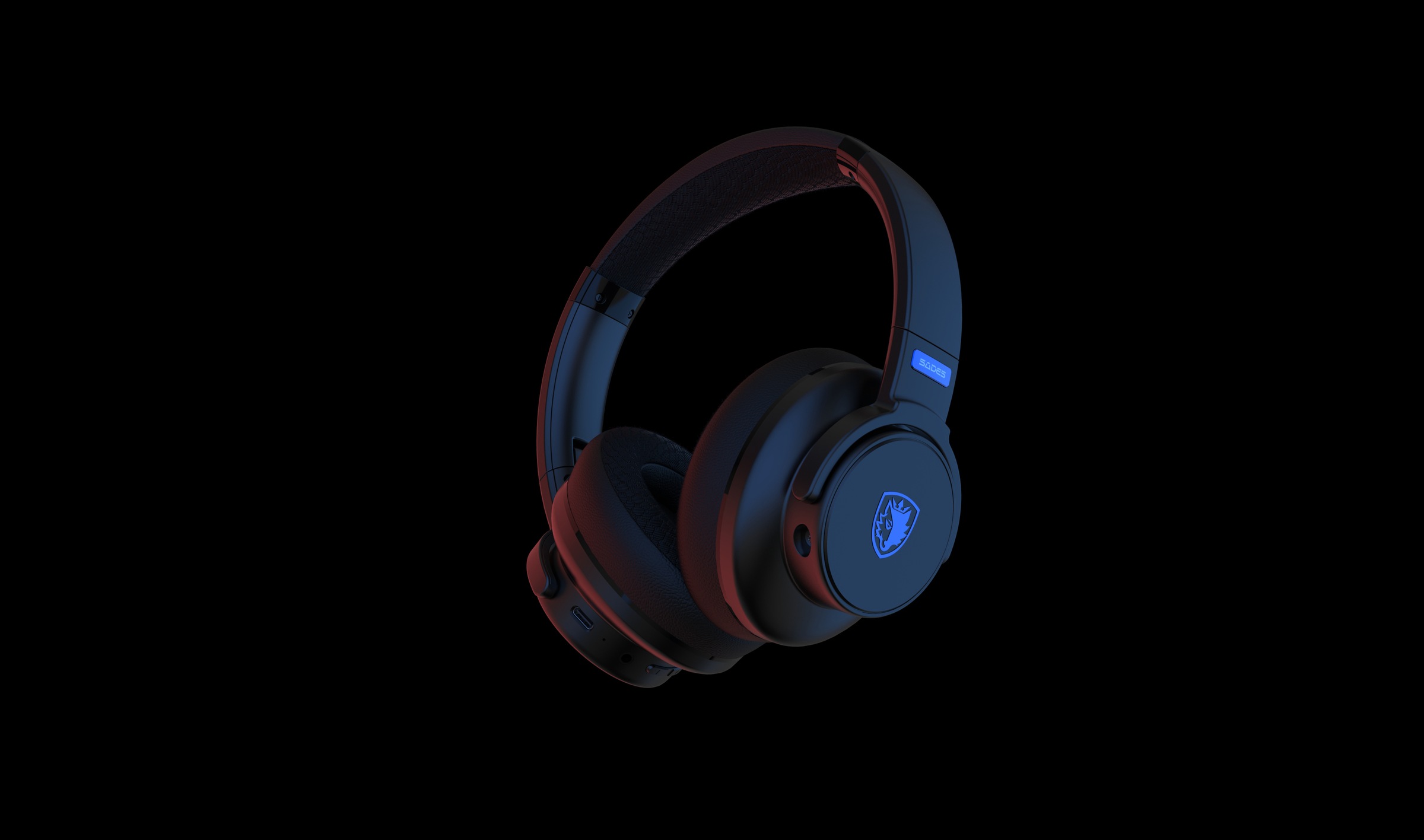 Sades Casque de jeu »SADES Runner SA-202 Gaming Headset, schwarz, USB, kabellos, Stereo« réduction du bruit Over Ear, Bluetooth 5.0, 2.4G, 3,5 mm
