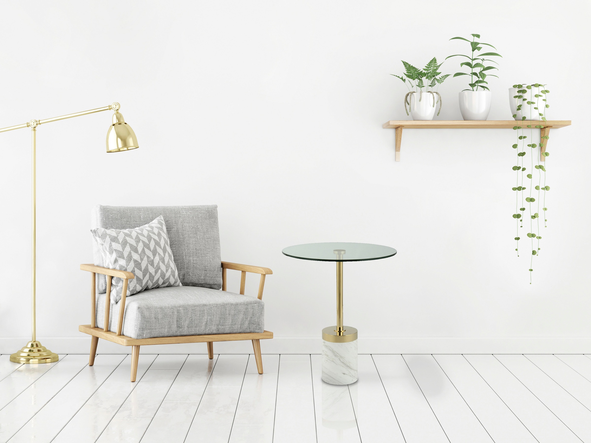 Kayoom Beistelltisch »Lana 125, robuste Glasplatte, Sockel in Mamor Optik«, (1 St.), robust, pflegeleicht, hochwertig, Outdoor und Indoor geeignet