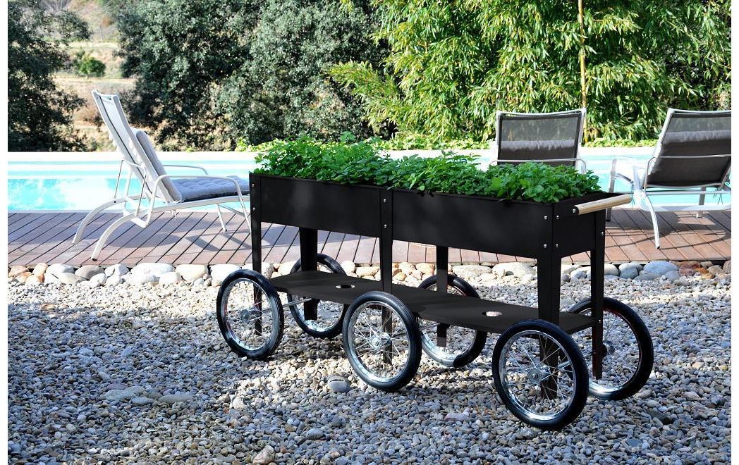 Herstera Garden Hochbeet »Urban Garden Wheels, 150 x 35 x 80 cm, Matt Black«