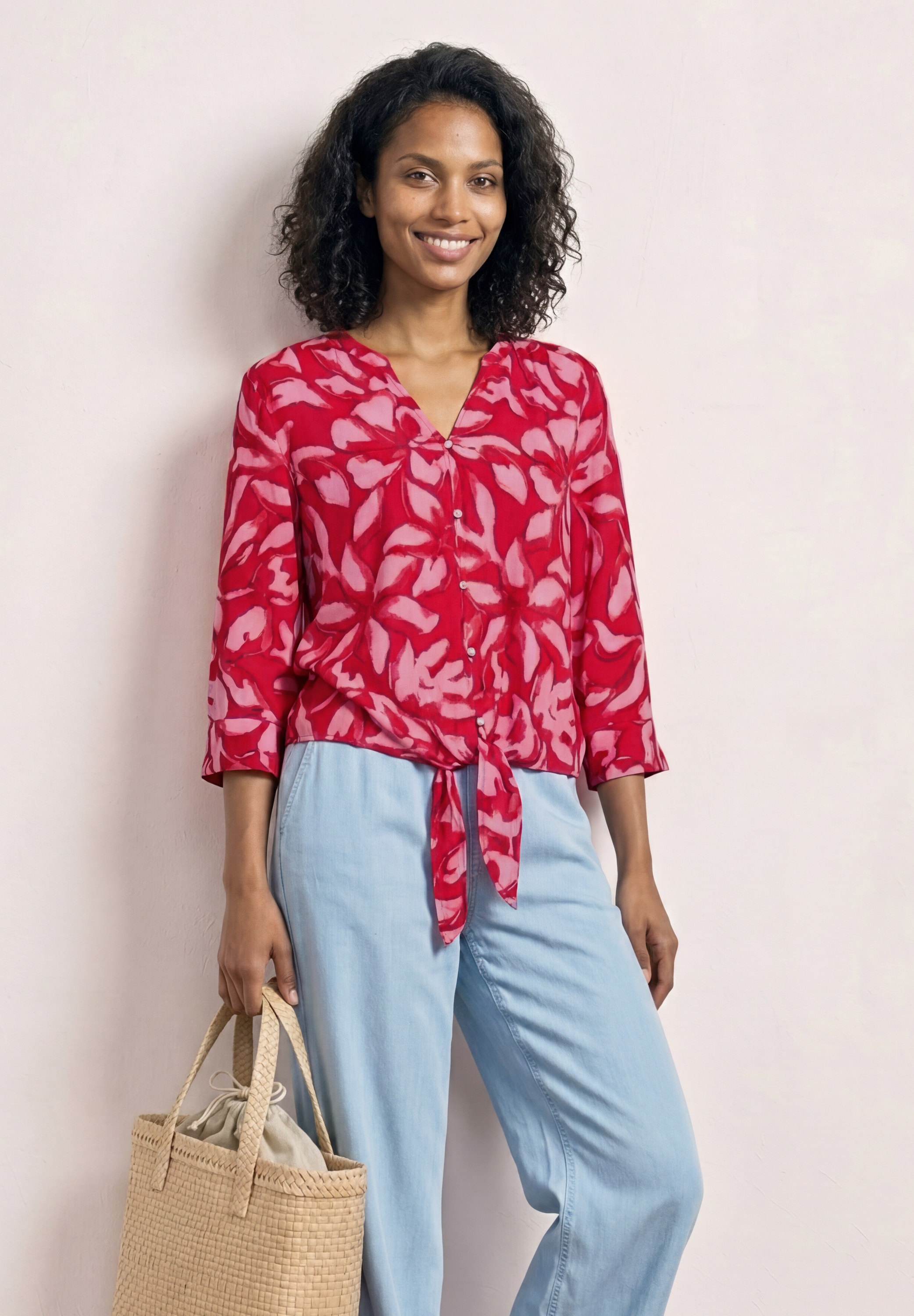 Image of STREET ONE Druckbluse 3/4-Arm Sommerbluse mit floralem Muster