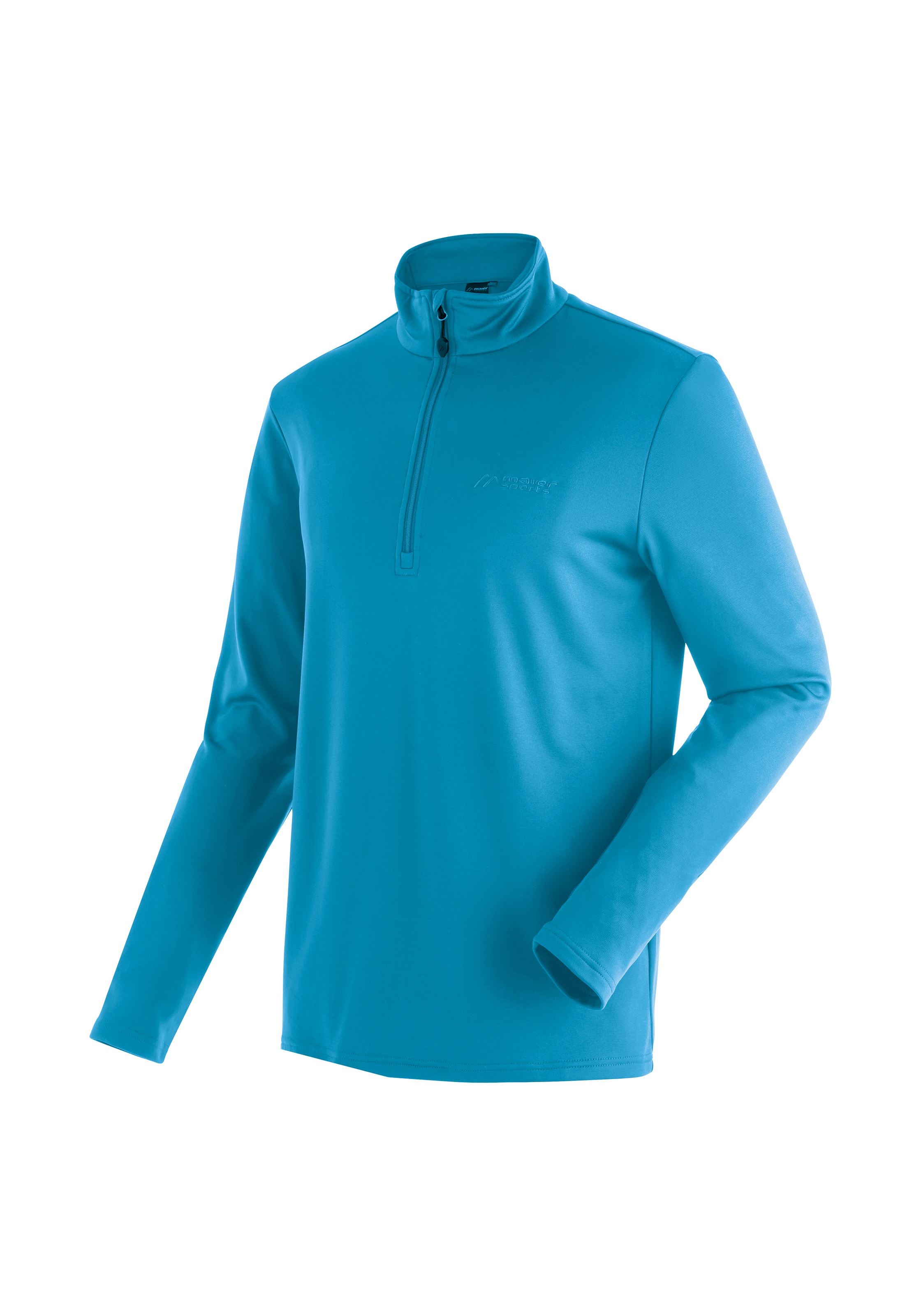 Maier Sports Pull en polaire »Felix«, polaire homme, couche intermédiaire fonctionnelle, demi-zip, coupe régulière
