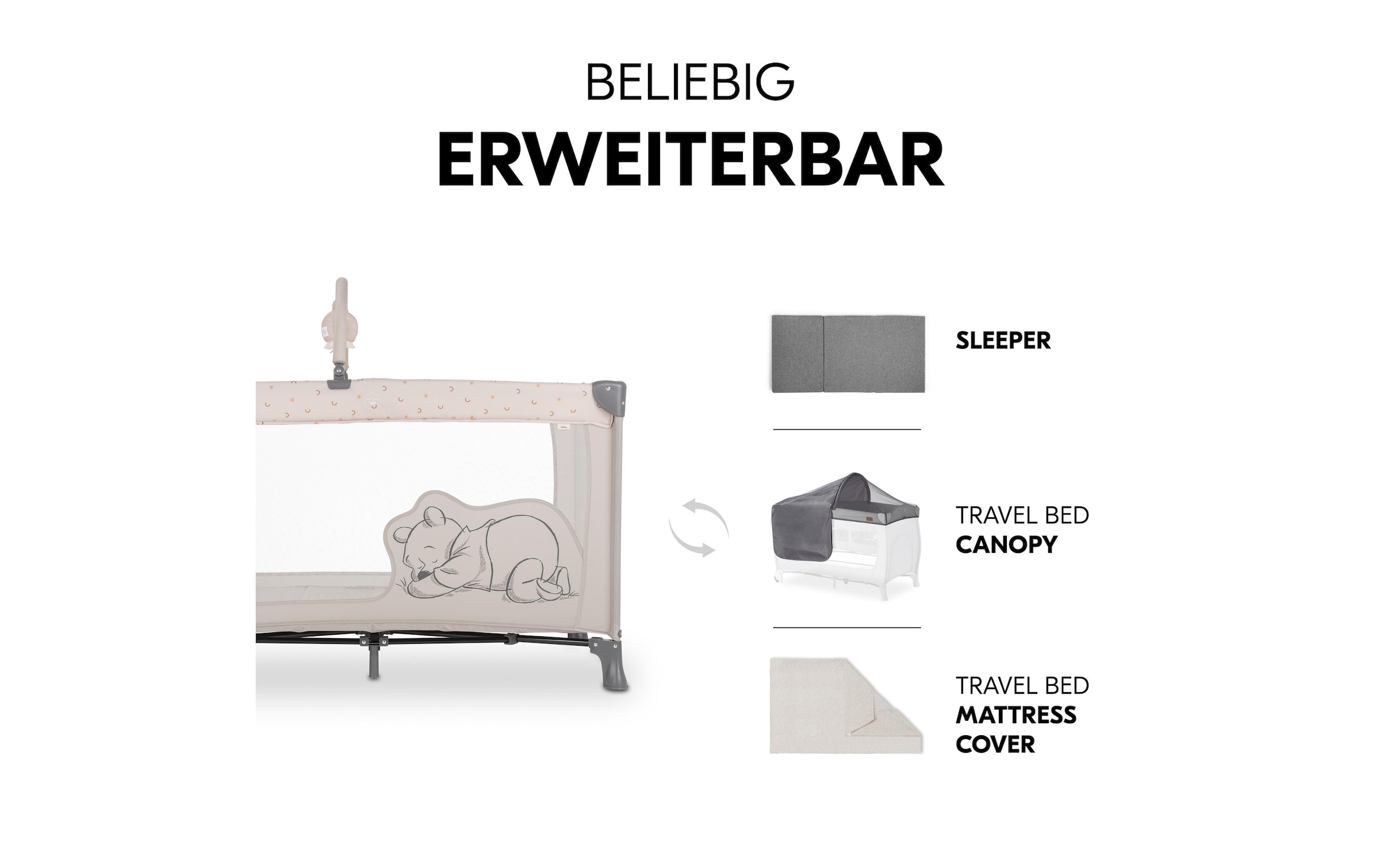 Hauck Lit de voyage pour bébé »Dream N Play Go Pooh Rainbow«