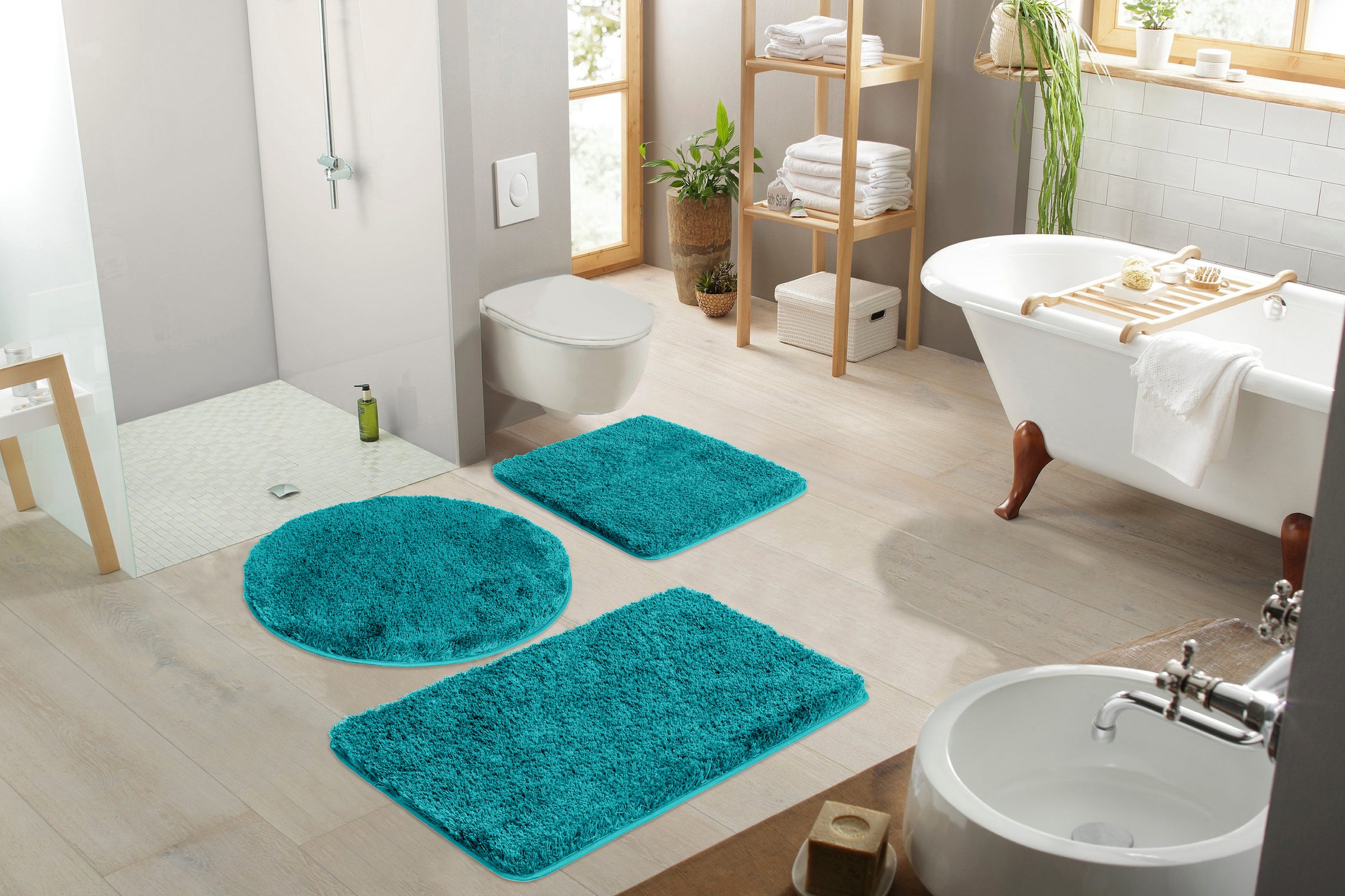 Möve Tapis de bain »Superwuschel, Badvorleger, Badezimmer Teppich« Höhe 40 mm Mikrofaser-Badematte, Badteppich, rechteckig, rund & als 3-tlg. Set
