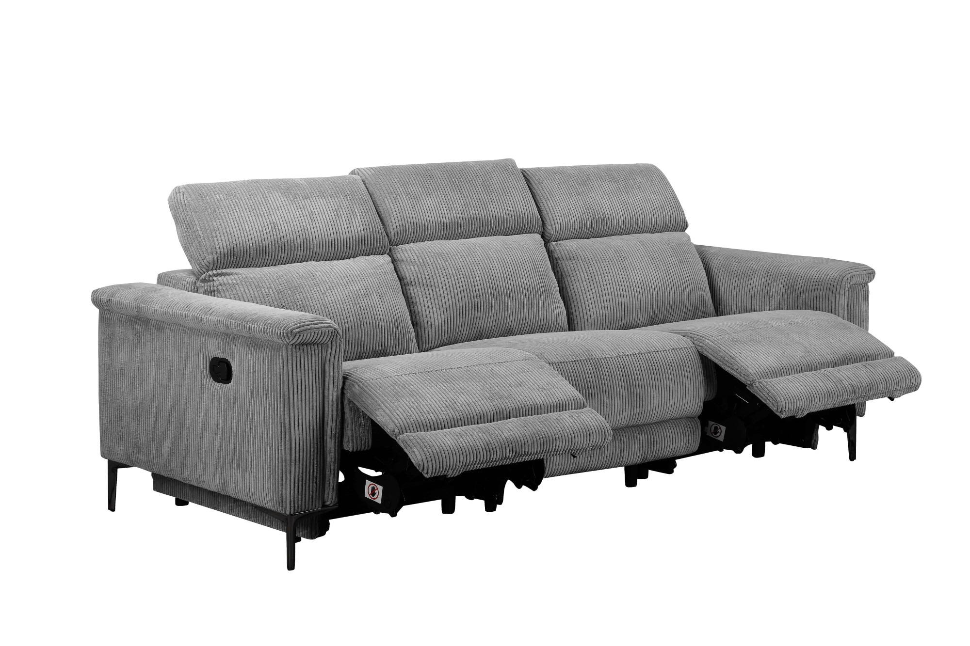 Home affaire 3-Sitzer »LUND Cord, B. 222cm, manuelle/elektrische Relaxfunktion in 2 Sitzen,« USB-C bei elektrischer Ausführung, Kopfteilverstellung