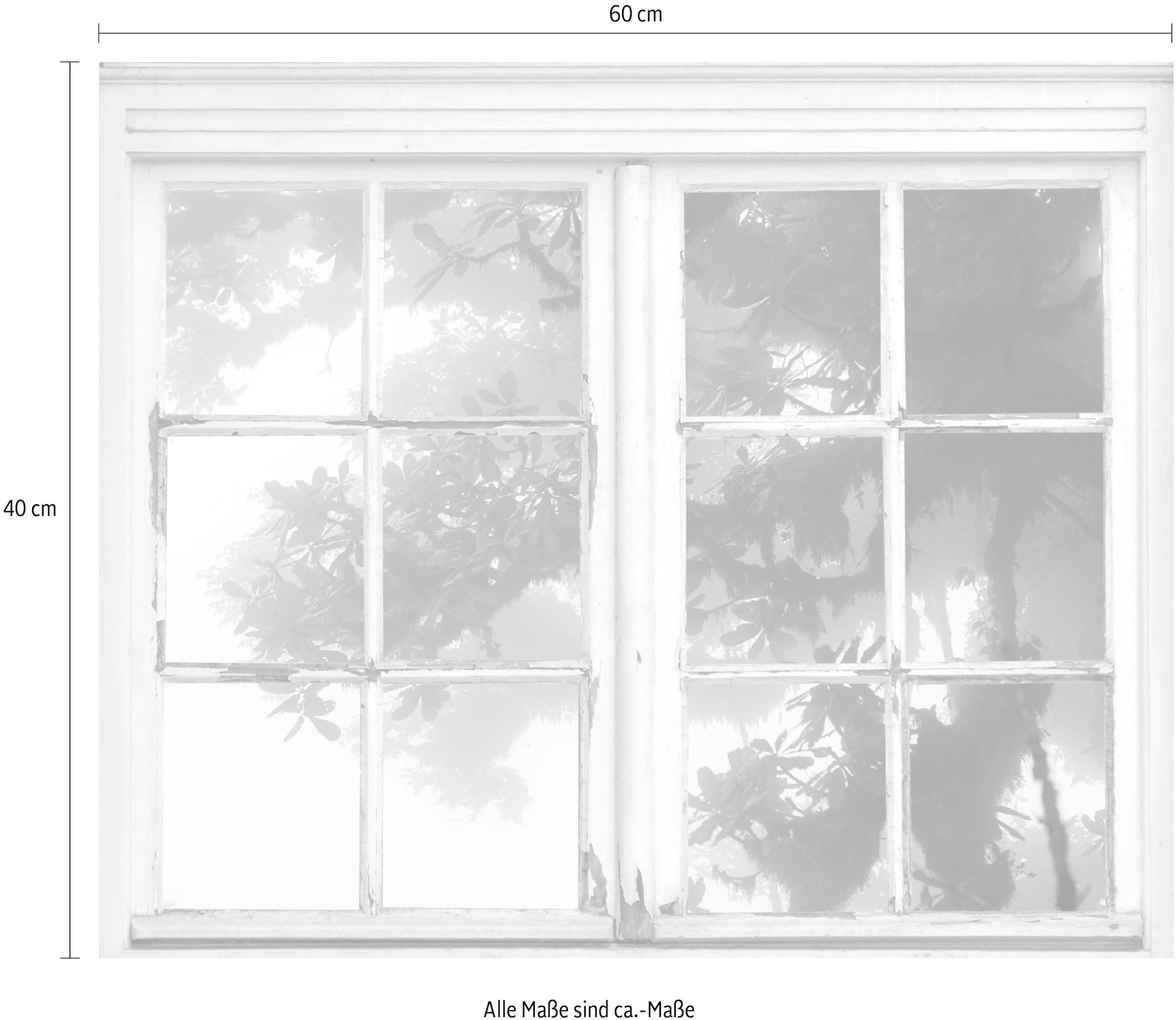 queence Wandsticker »Baum im Nebel«, Wandsticker, Wandbild, selbstklebend, 3D, Fenster