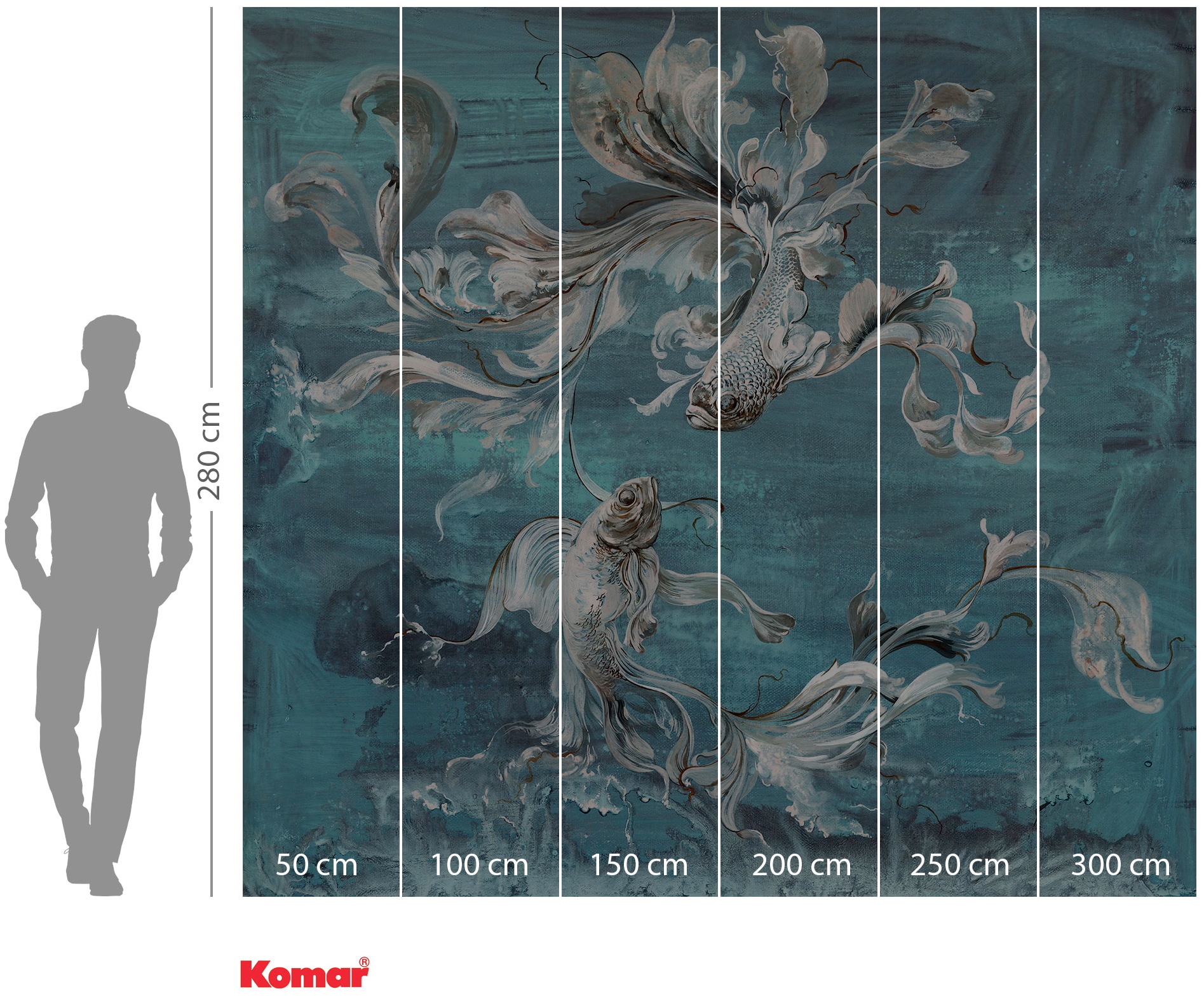Komar Vliestapete »Digitaldruck Vlies - Flux - Grösse 300 x 280 cm«, bedruckt, Wohnzimmer, Schlafzimmer