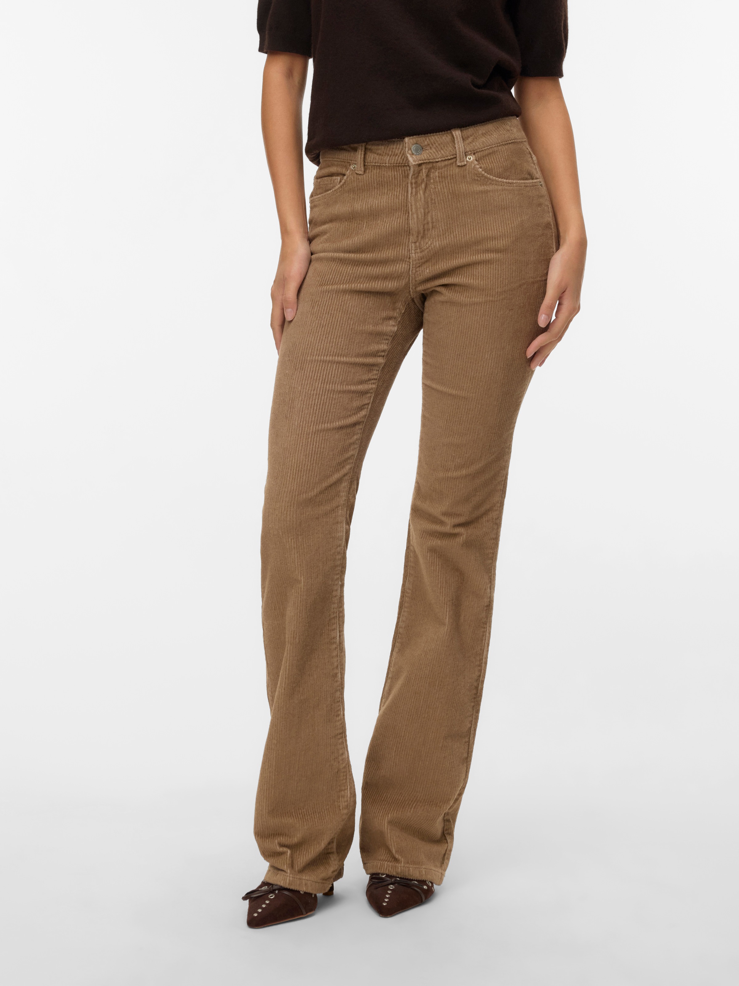 Image of Vero Moda Cordhose "VMFLASH MR FLARED CORDUROY PANTS NOOS" Cord, regular waist, bootcut fit