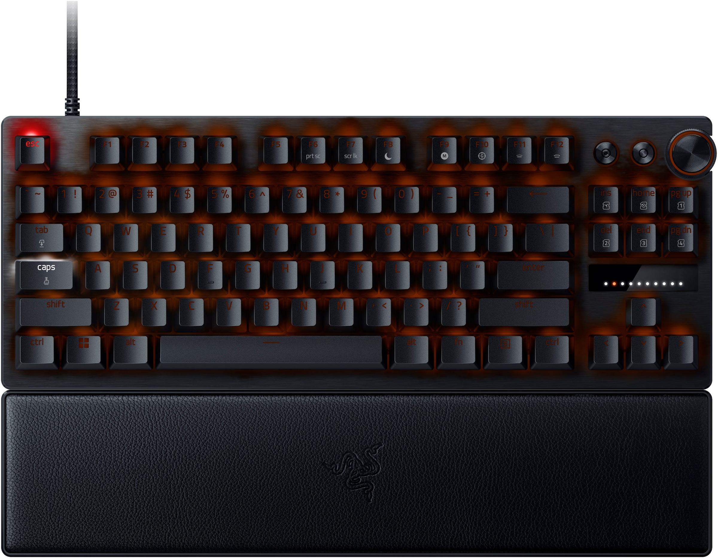 RAZER Gaming-Tastatur »Huntsman V3 Pro Tenkeyless DE Layout«, (Funktionstasten-Handgelenkauflage-Makrotasten-Profil-Speicher-USB-Anschluss)