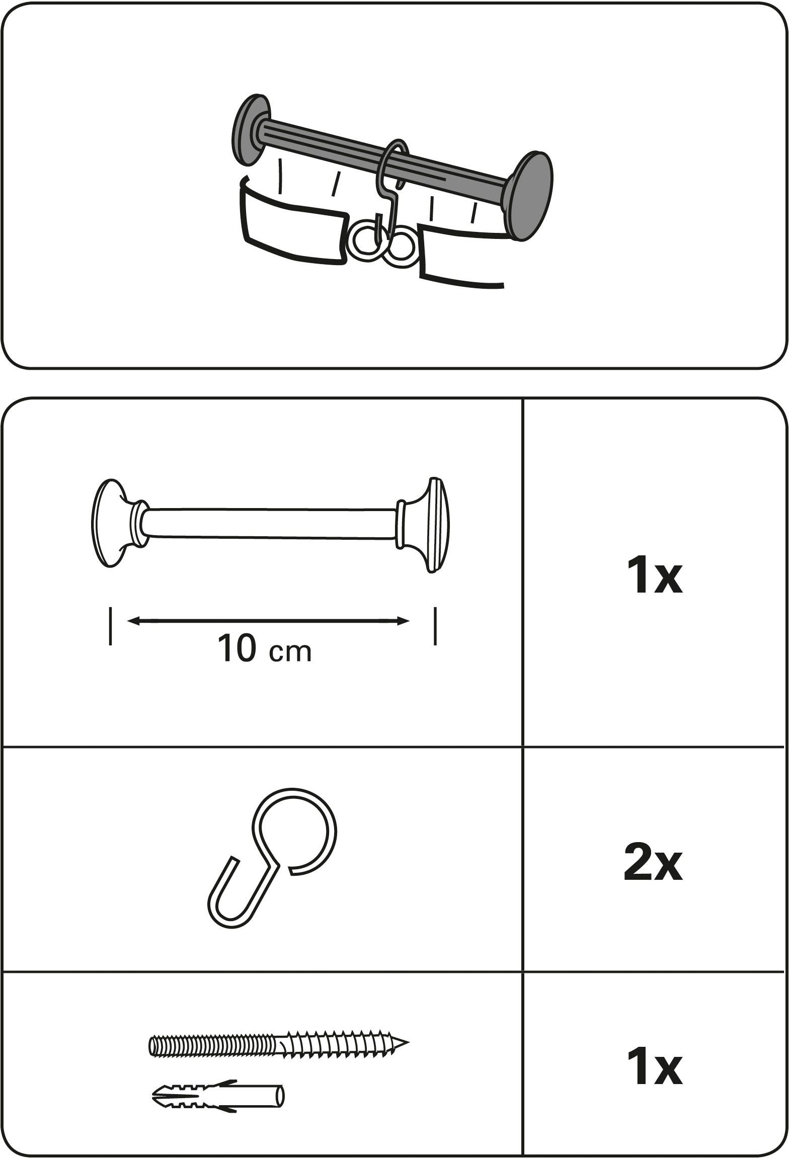 GARDINIA Raffhalter »Schalhalter mit Haken«, (1 St.), Schal/Raffhalter für Stoffe