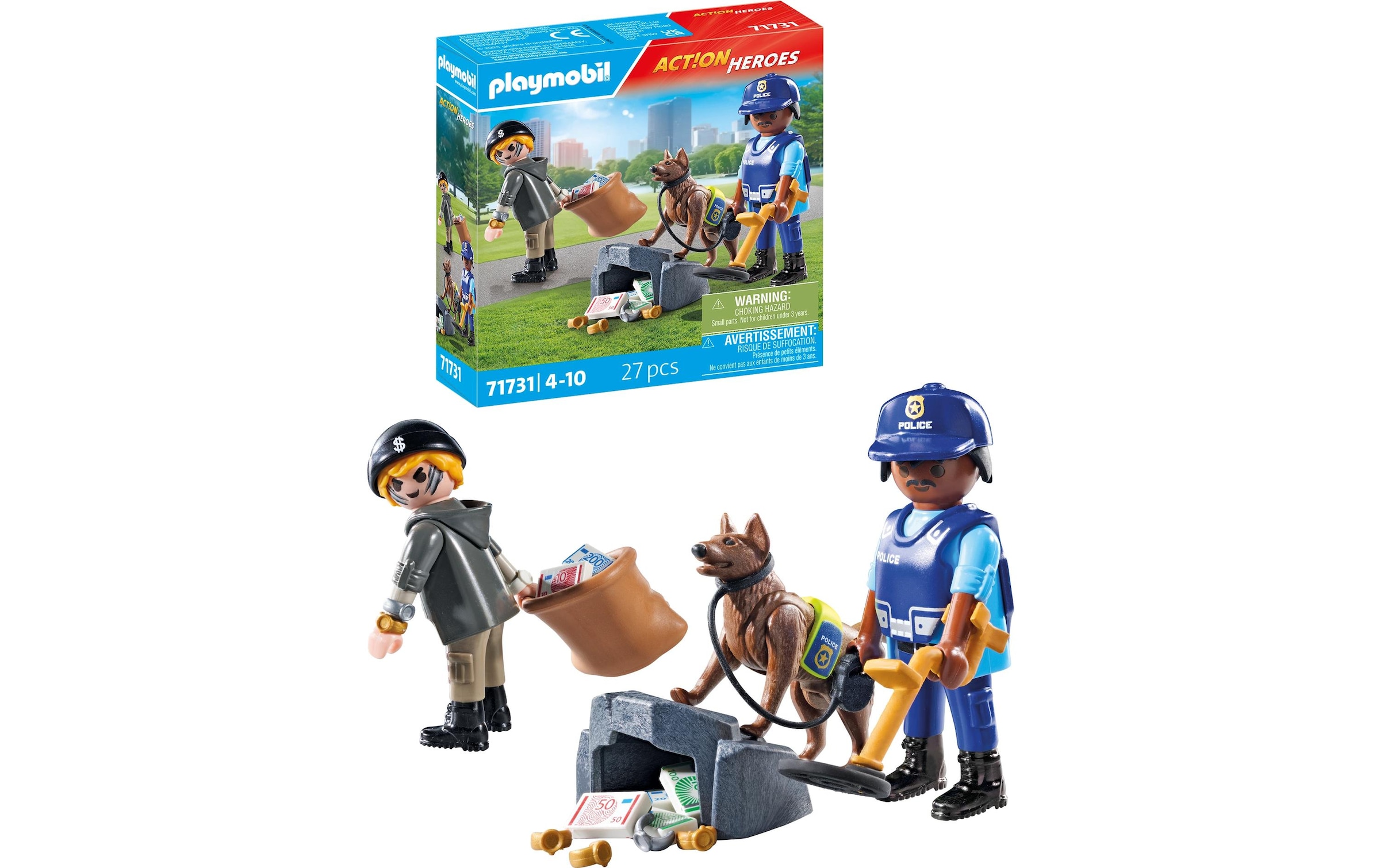 Playmobil® Jeu de construction »Action Heroes Spurensuche mit Hund 71731«