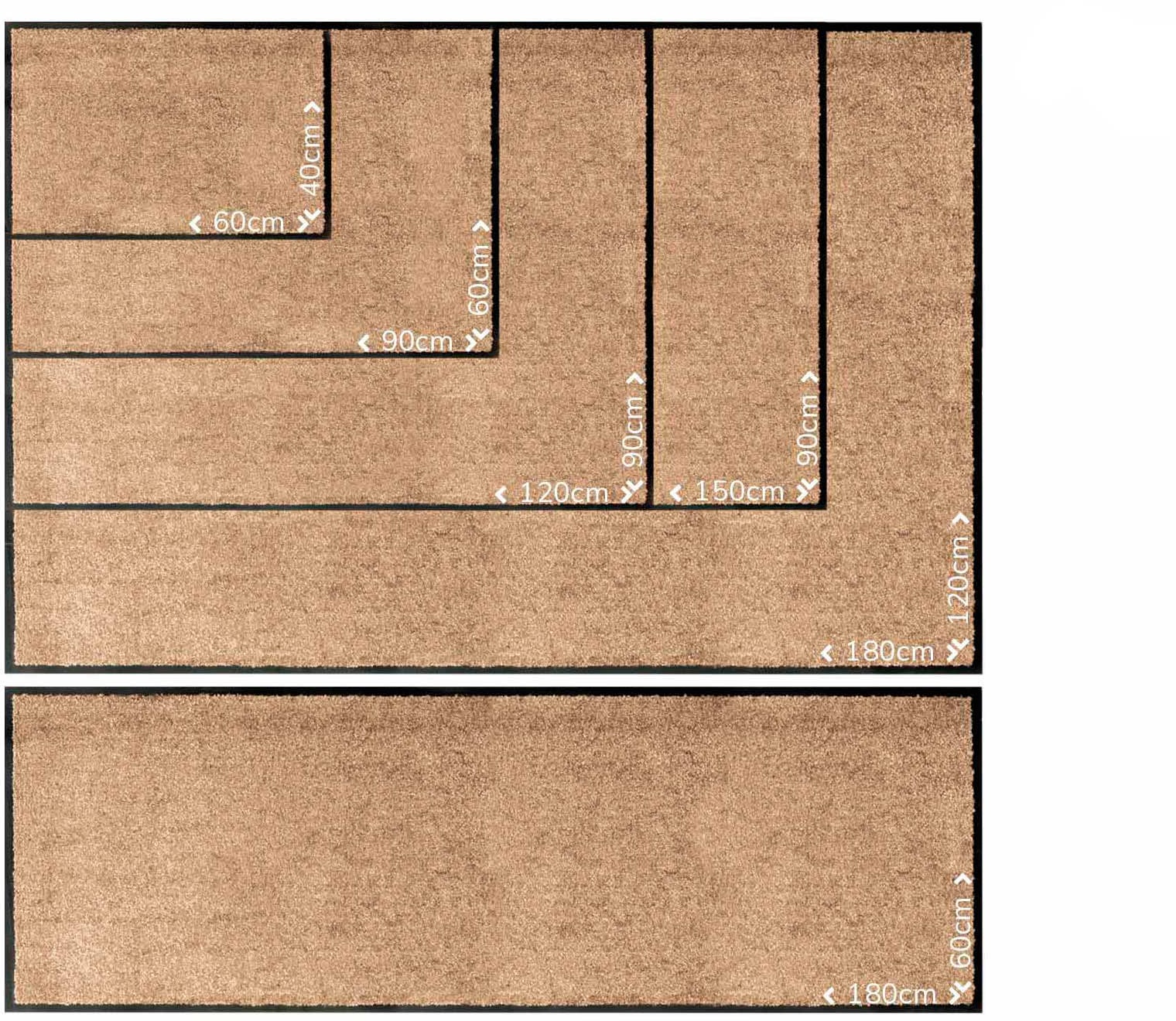 Primaflor-Ideen in Textil Fussmatte »Schmutzfangmatte CLEAN PRO, Made in Belgium«, rechteckig, 8 mm Höhe, Uni-Farben, UV-beständig, strapazierfähig, waschbar