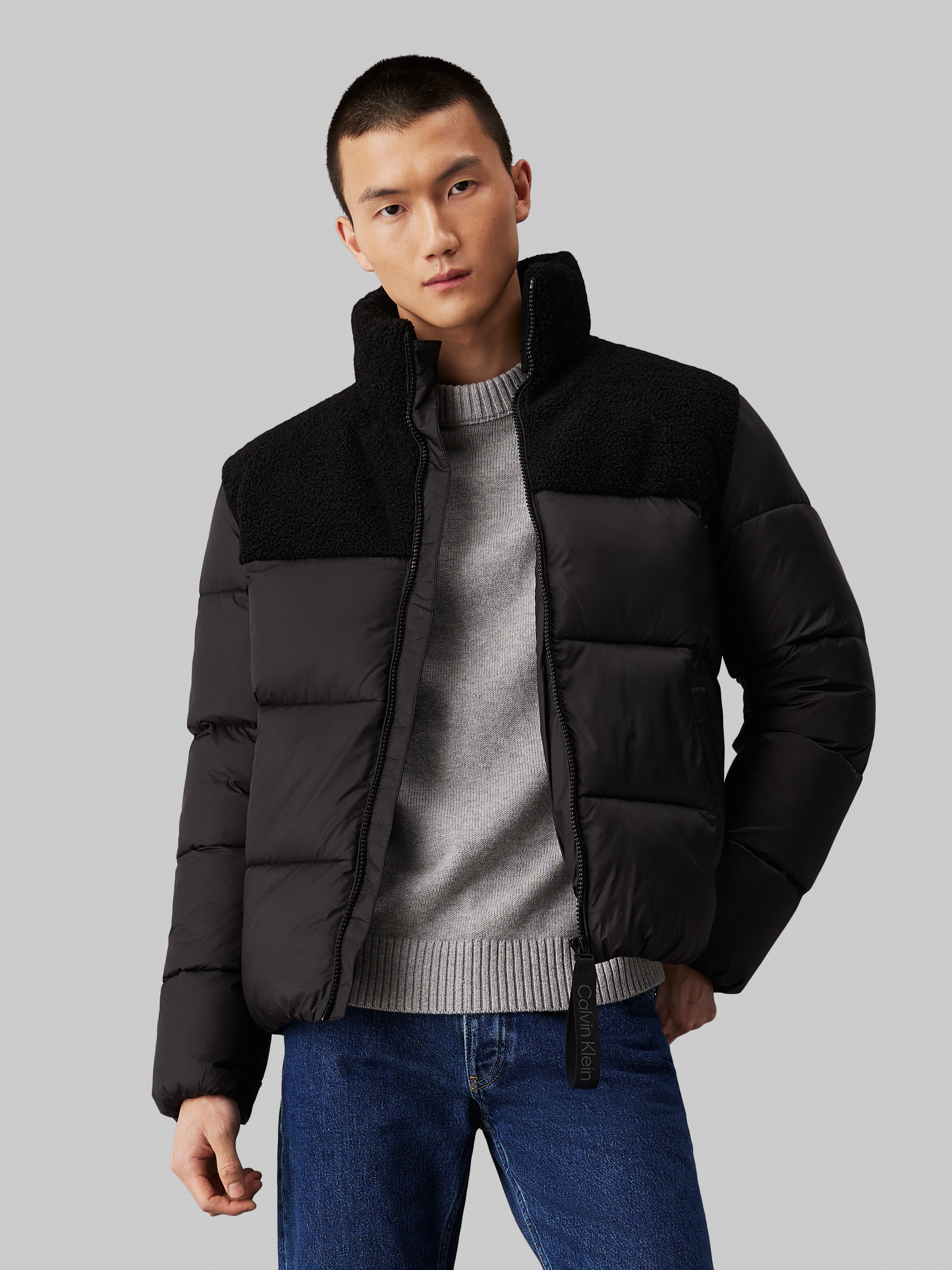 Calvin Klein Jeans Outdoorjacke »SHERPA PUFFER JACKET«, mit Logoschriftzug