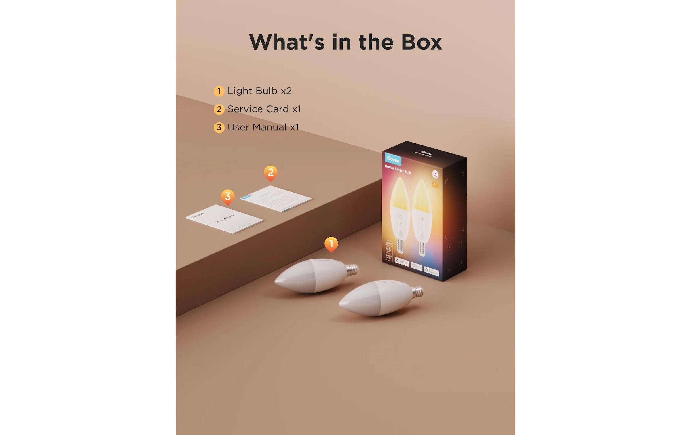 Govee Smarte LED-Leuchte »Smart Light Bulb E14, RGBWW, CRI>80, Wifi, BT«