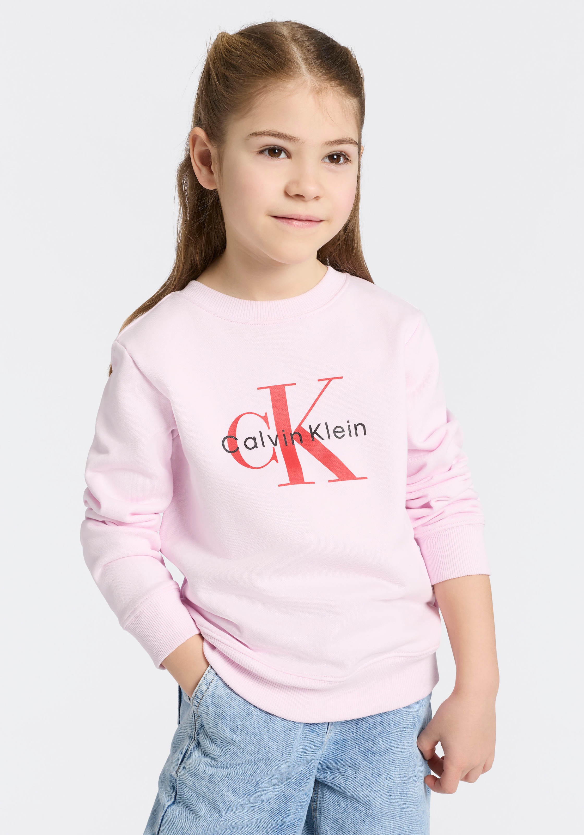 Calvin Klein Jeans Sweatshirt »CK MONOGRAM TERRY CN SWEATSHIRT«, für Kinder bis 16 Jahre, Logo-Print
