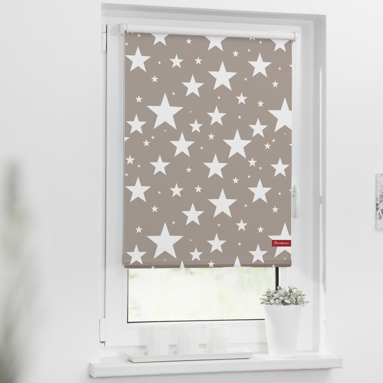 Image of LICHTBLICK ORIGINAL Seitenzugrollo »Rollo Klemmfix, ohne Bohren, Verdunkelung, Sterne«, verdunkelnd, Verdunkelung-energiesparend, freihängend bei Ackermann Versand Schweiz