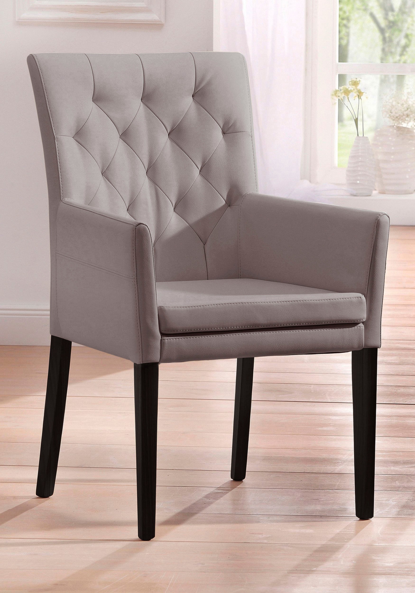 Image of Home affaire Armlehnstuhl »Colorado«, 1 St., Kunstleder, Beine aus massiver Buche, wengefarben lackiert bei Ackermann Versand Schweiz