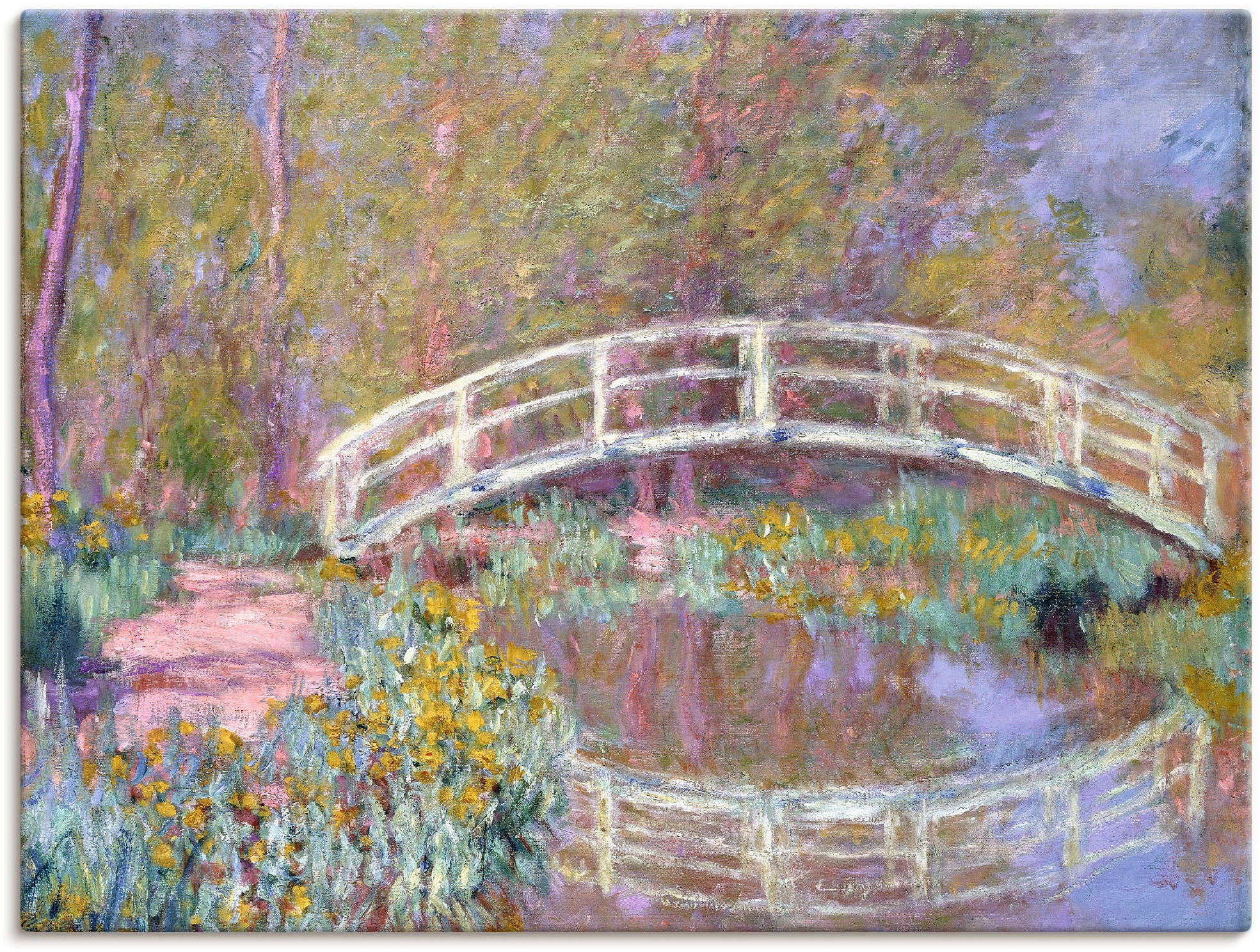 Image of Artland Leinwandbild "Brücke in Monets Garten" Gewässer 1 Stk. tlg. auf Holzrahmen gespannt