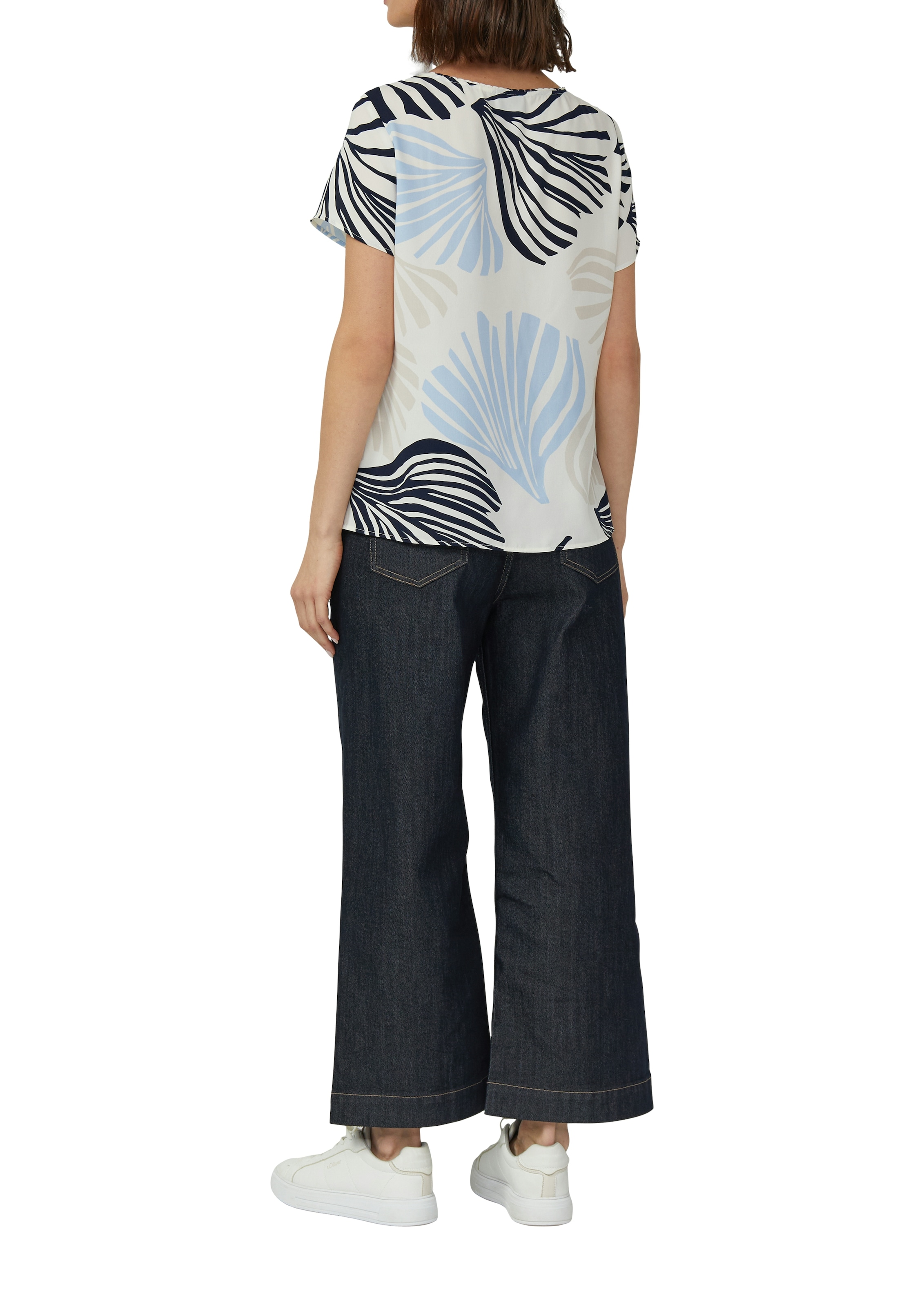 s.Oliver BLACK LABEL Blouse à manches courtes mit grafischem Muster