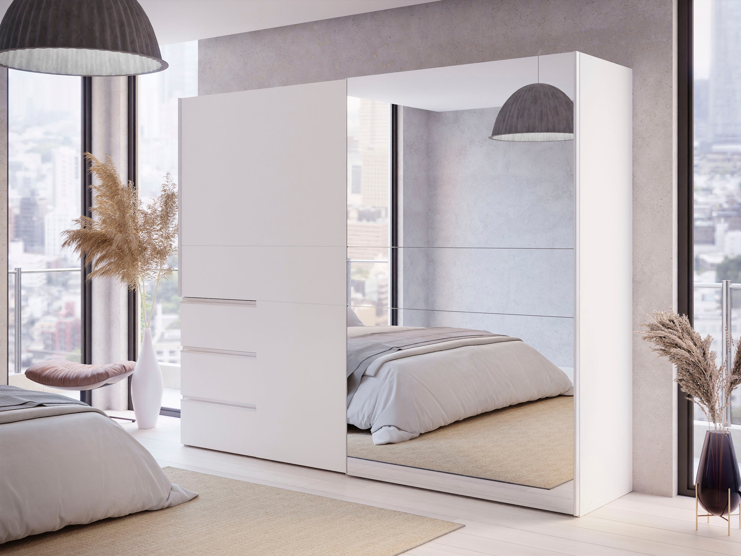 FORTE Schwebetürenschrank mit 3 Schubladen
