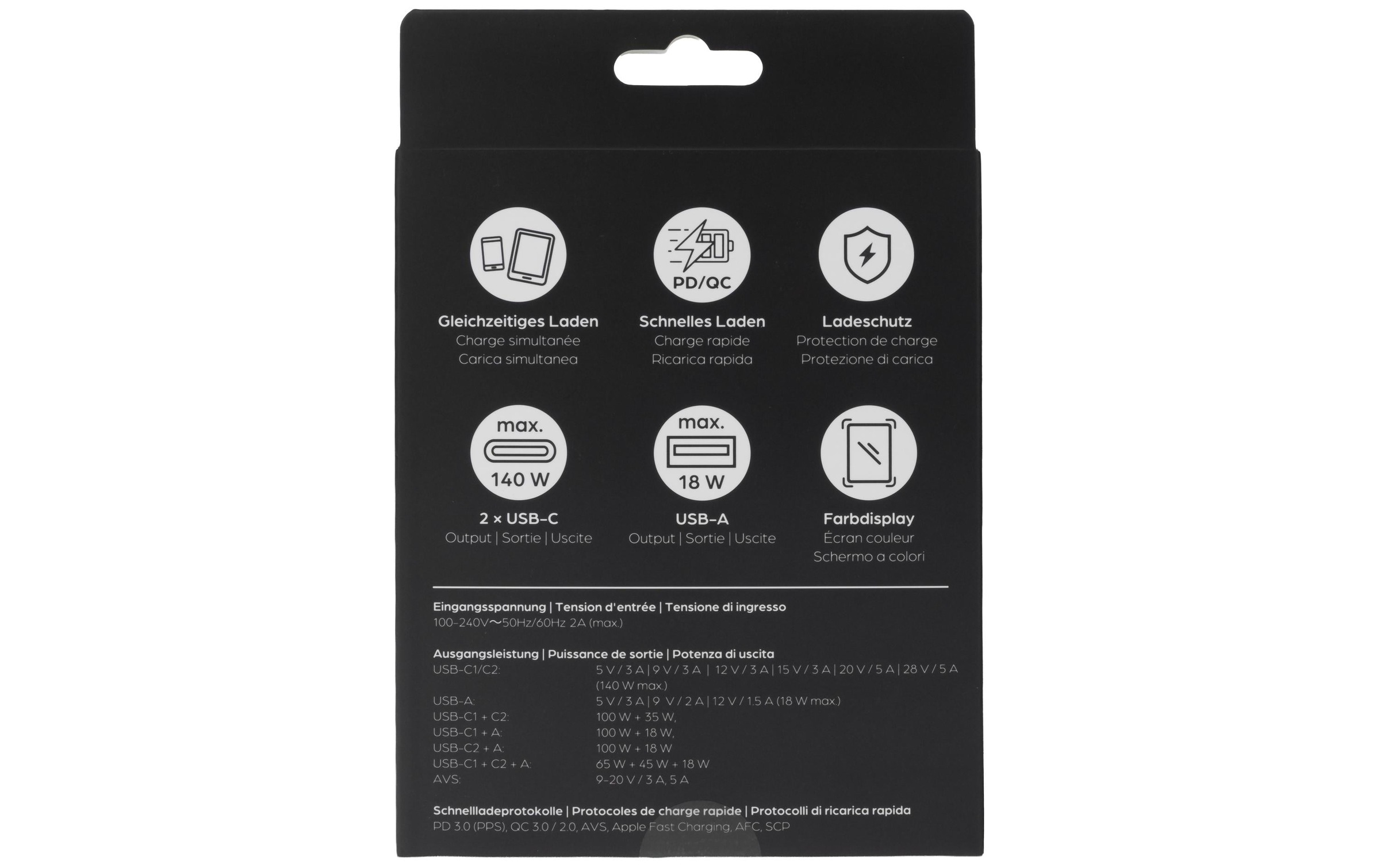 onit Chargeur USB »Travel 2C1A 140 W GaN« Chargeur de voyage avec adaptateurs interchangeables pour utilisation mondiale