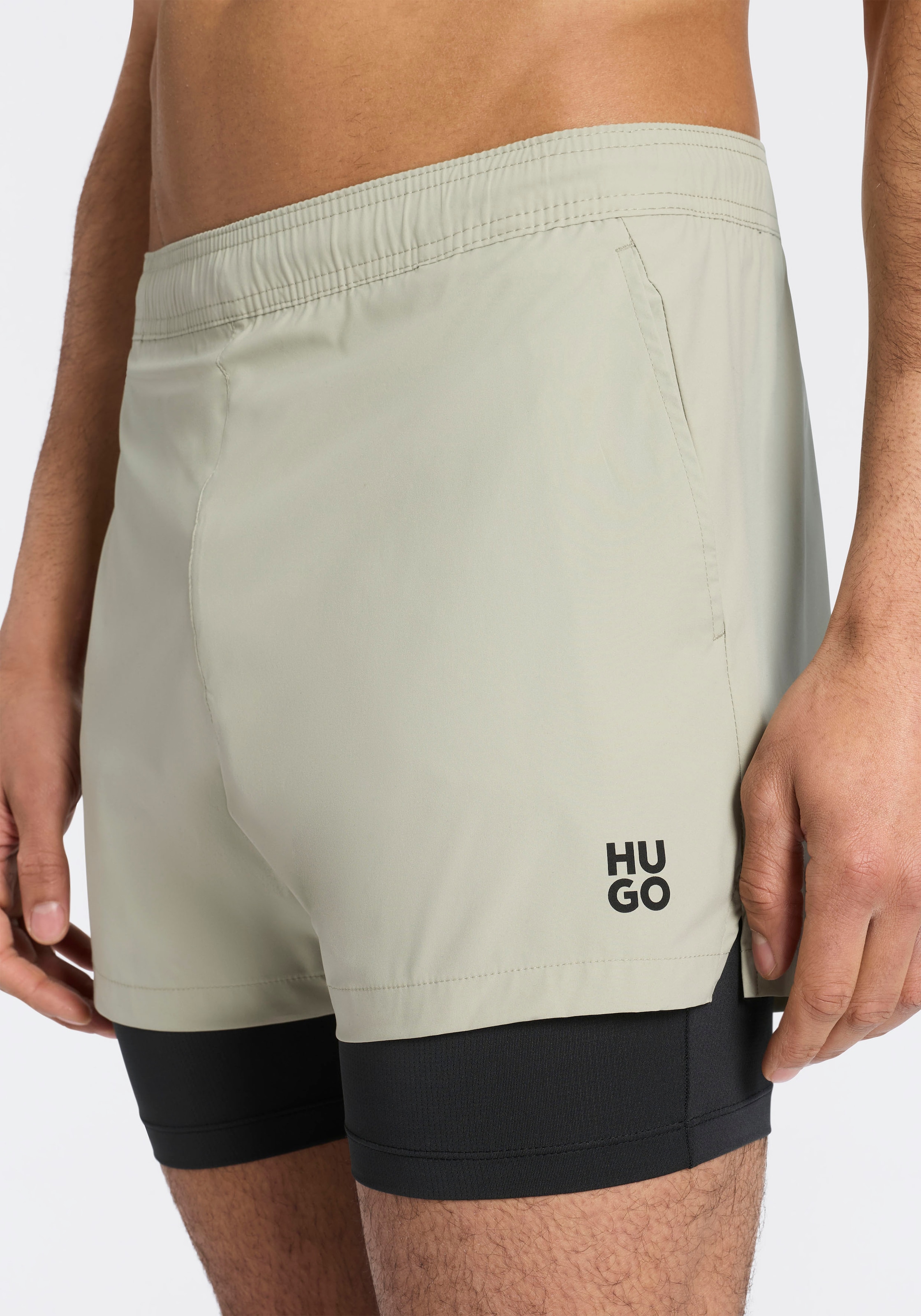 HUGO Underwear Short de bain »ACTIVE SWIM SHORTS« 2-in-1, mit integrierter Leggings