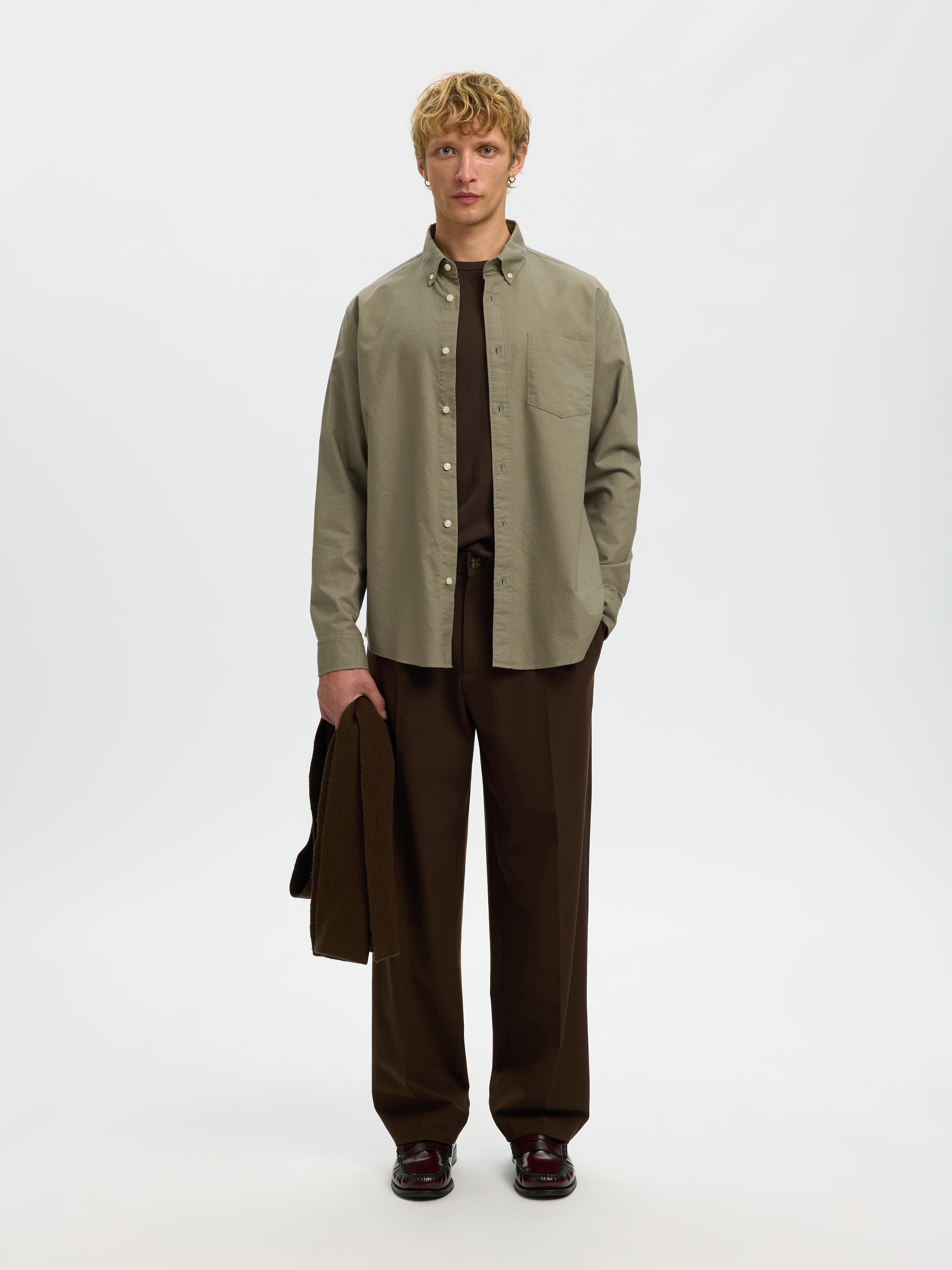SELECTED Langarmhemd »SLHREGRICK-OX SHIRT LS NOOS« Baumwolle, regular fit