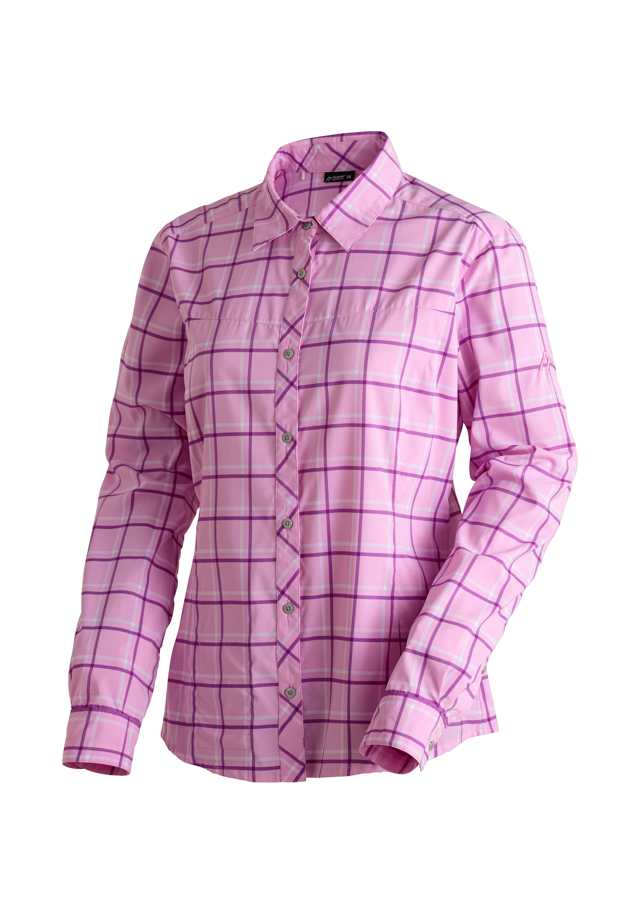 Maier Sports Funktionsbluse »Kendra L/S W« Damen Bluse, leichte Langarmbluse, Blusen-Shirt, Karobluse, Reg Fit