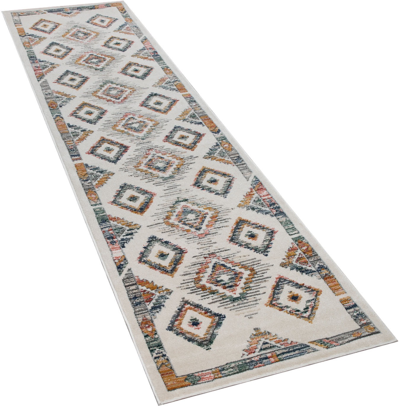 Image of Paco Home Läufer »Harnuba 764«, rechteckig, 9 mm Höhe, Teppich-Läufer, Kurzflor, Motiv Rauten, ideal im Flur & Schlafzimmer bei Ackermann Versand Schweiz