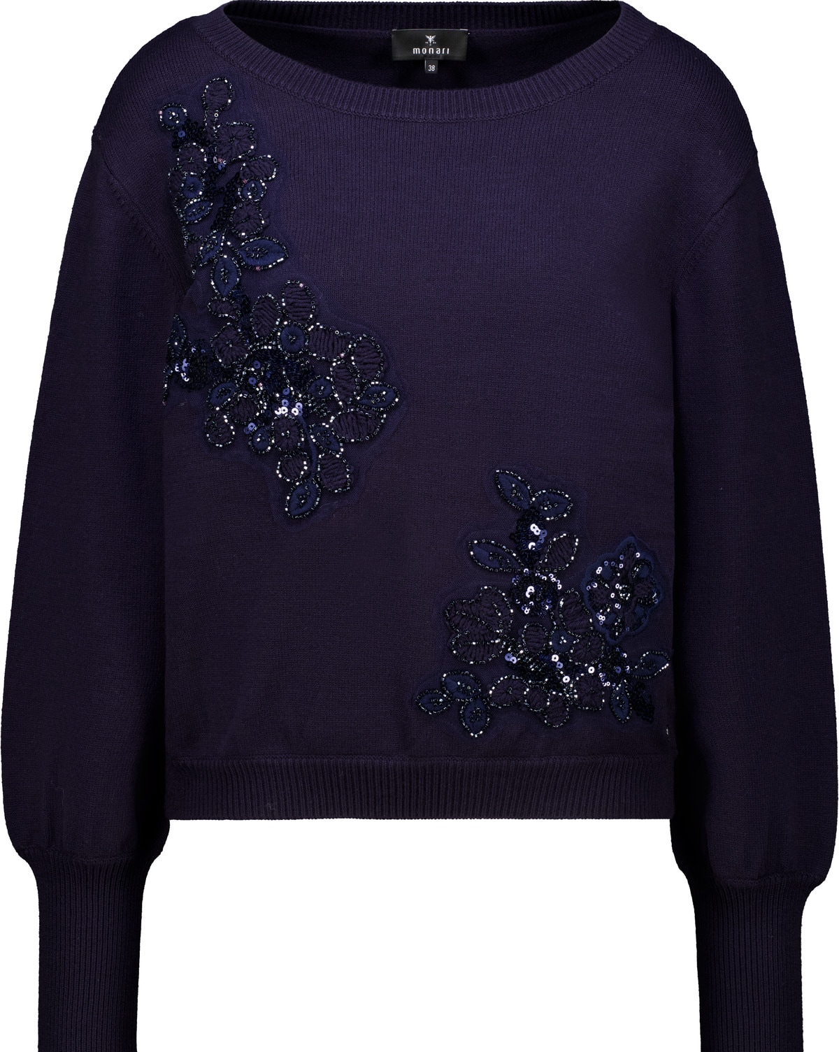 Monari Strickpullover »Pullover Schmuckapplikation« Regular fit mit Schmuckdetails
