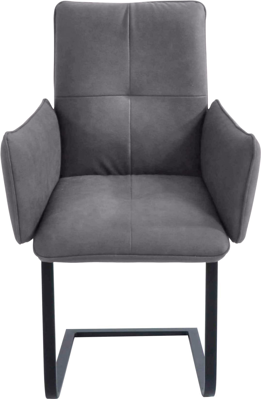 K+W Komfort & Wohnen Chaise cantilever () Chaise cantilever, structure métal noir, matelassage siège et dossier