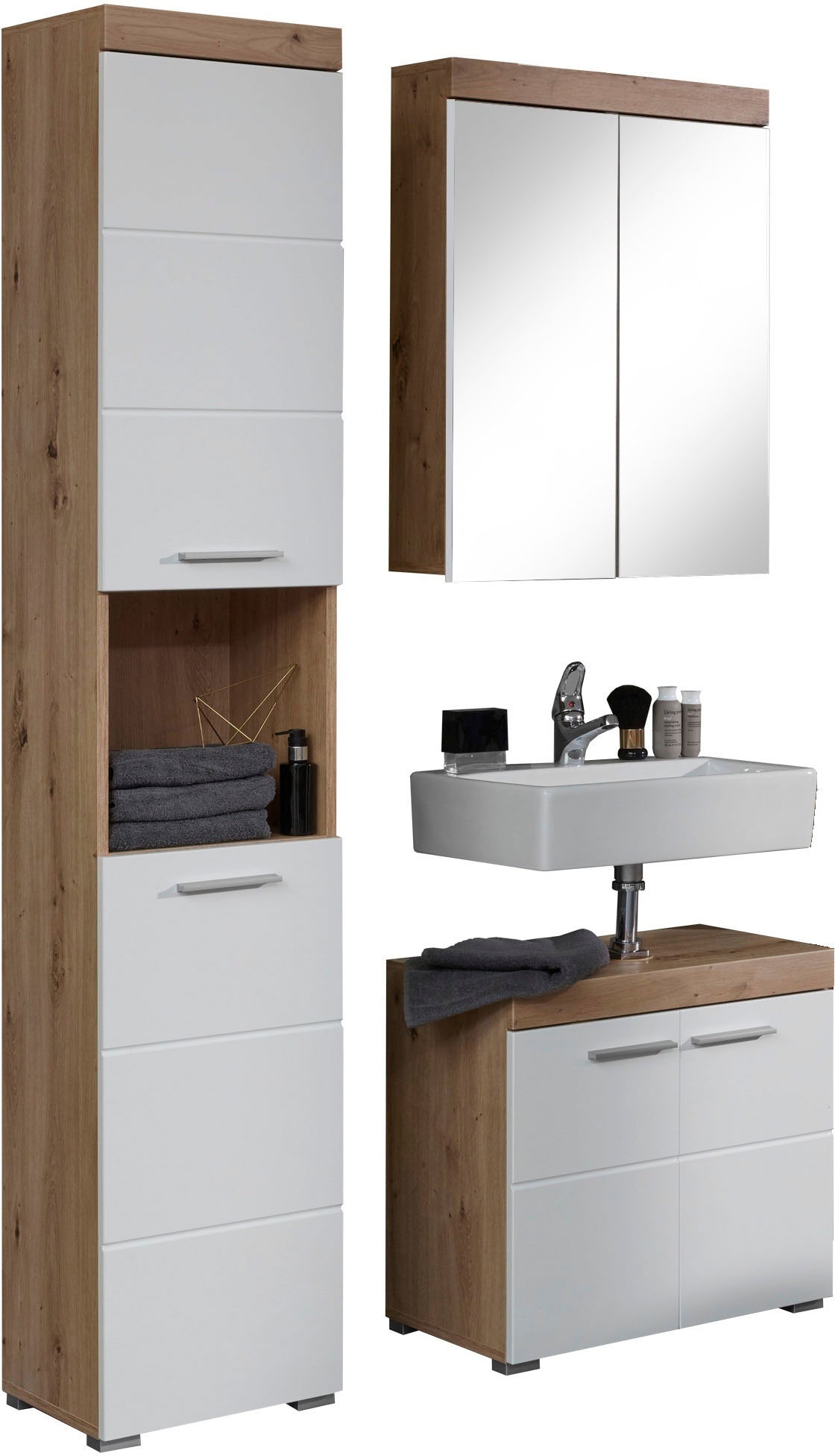 welltime Ensemble de meubles de salle de bain »Avena« Ensemble, 3 cuis tlg.