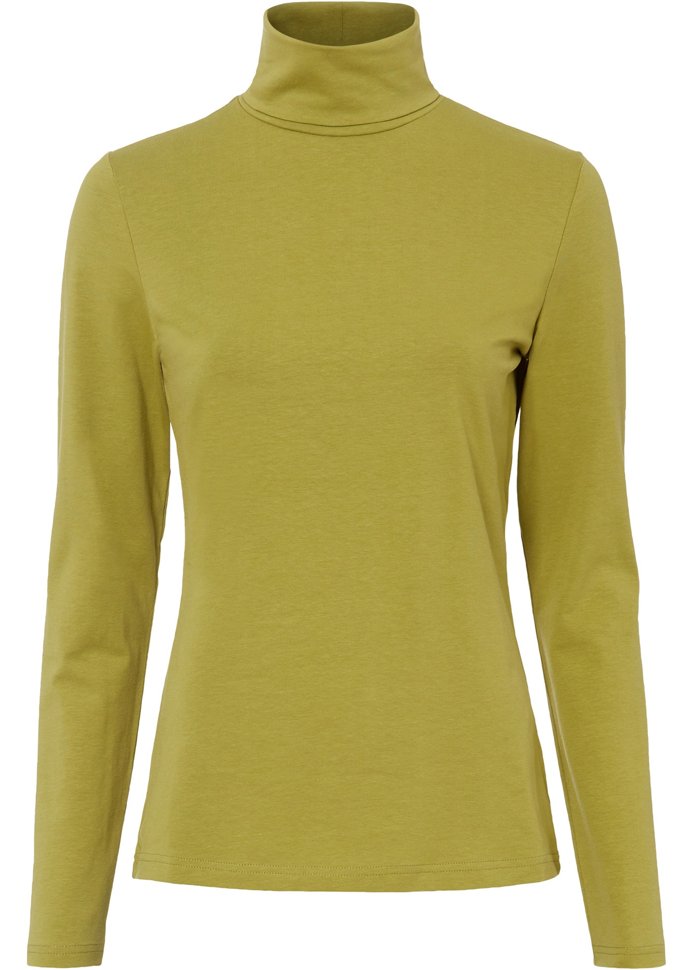 bonprix T-shirt à manches longues »Langarmshirt mit reiner Baumwolle« schmale Passform, mit Rollkragen, ohne Verschluss