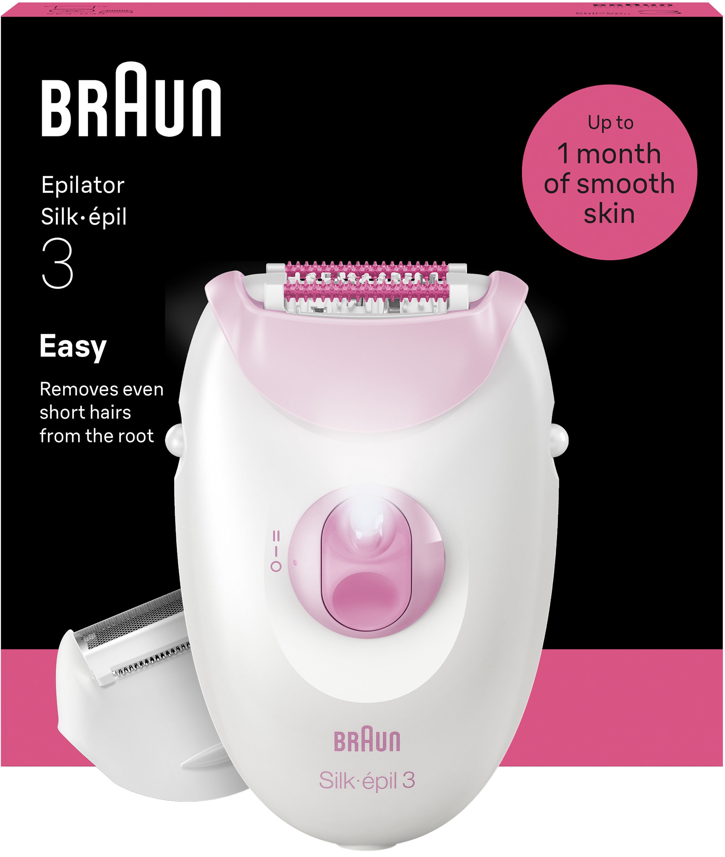 Image of Braun Epilierer "Silk-épil 3 SE3-031" kabelgebundener Epilierer, Rasier- & Trimmeraufsatz