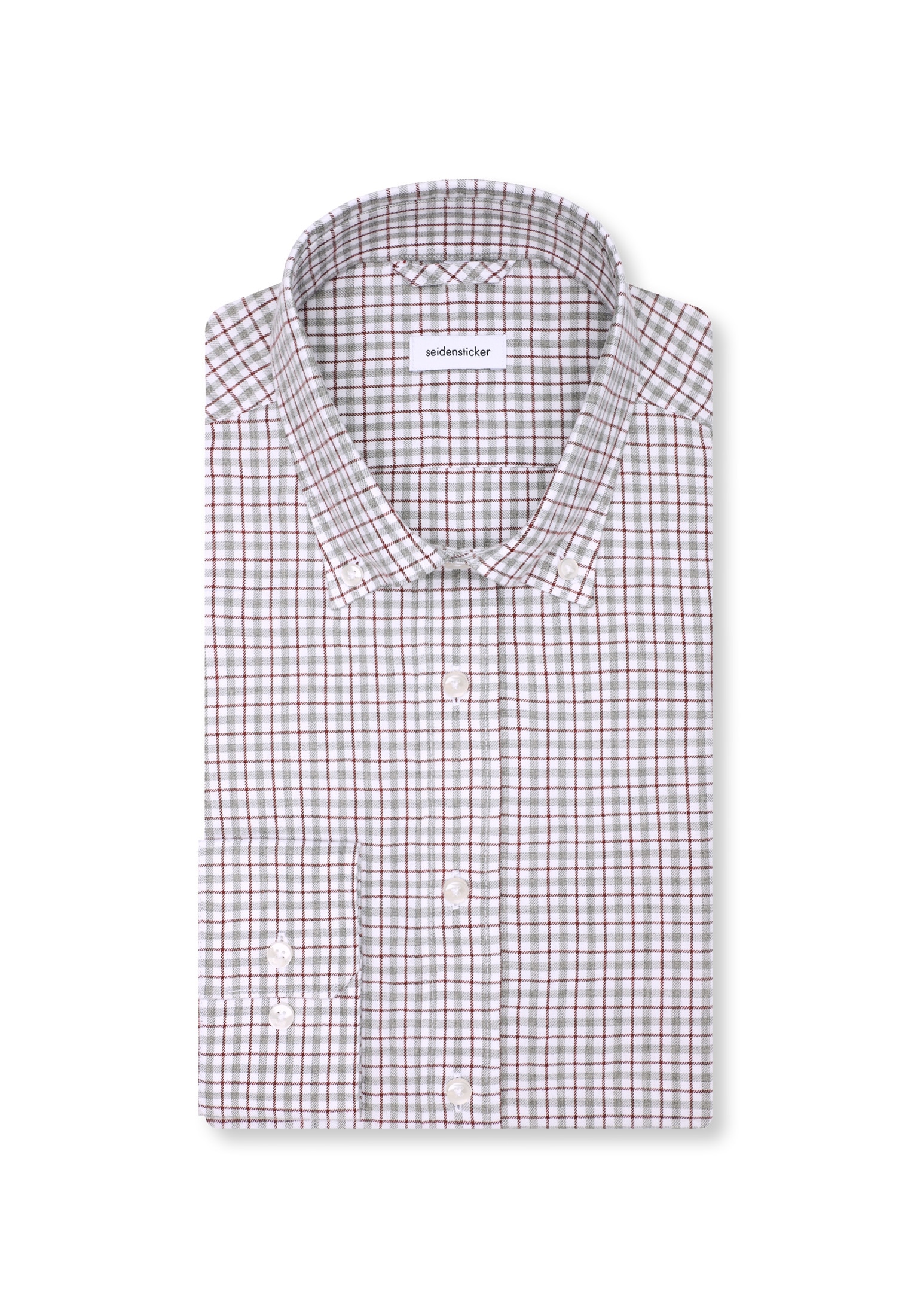 seidensticker Chemise en flanelle »Schwarze Rose« Slim 1/1 Button-Down-Kragen Karo