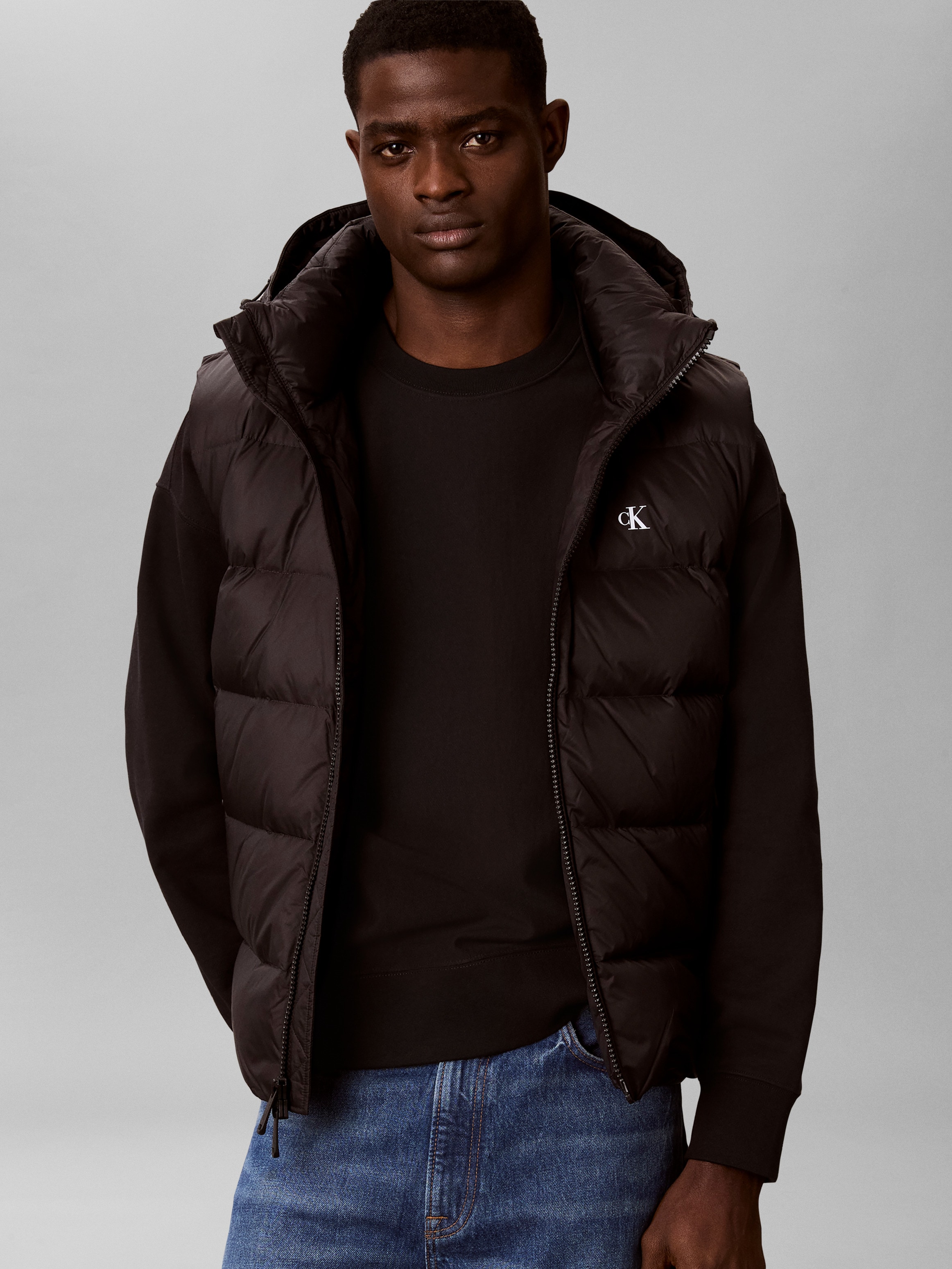 Calvin Klein Jeans Gilet matelassé »NYLON ZIP OFF HOOD« Regular fit mit abnehmbarer Kapuze