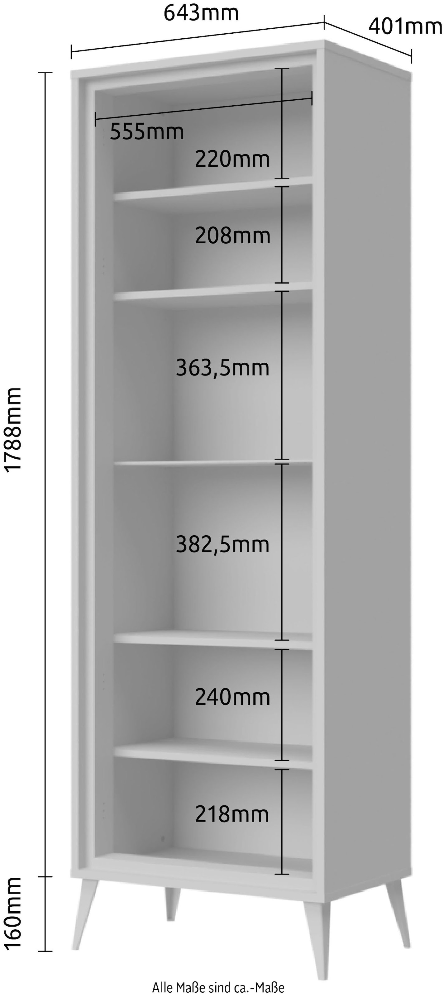 GOODproduct Vitrines »Vida« (H/L/P) : 195/64/40 cm,  Laqué UV, haute brillance, fonction soft-close et push-to-open