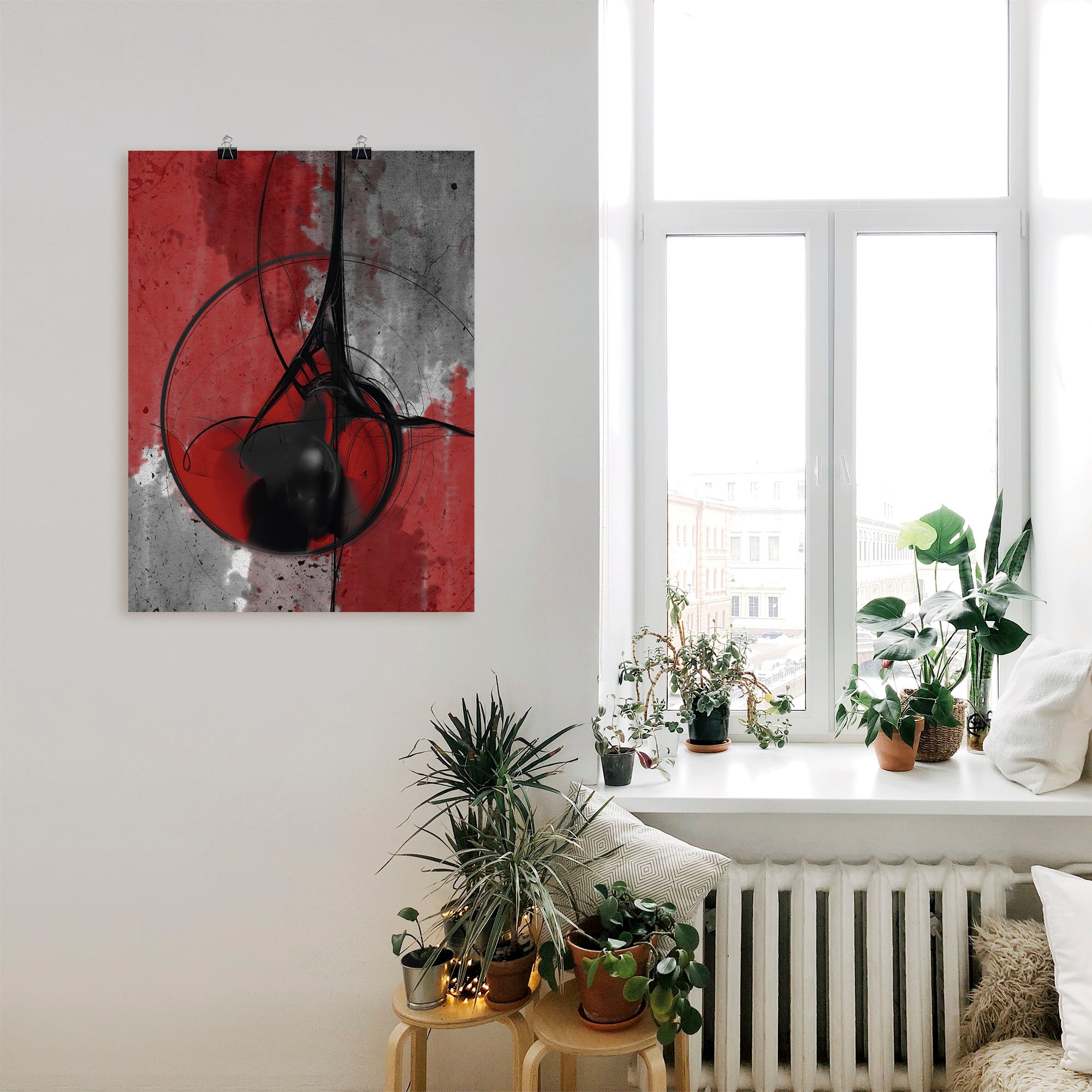 Artland Wandbild »Abstrakt in rot und schwarz«, Gegenstandslos, (1 St.), als Alubild, Outdoorbild, Leinwandbild, Poster in verschied. Grössen
