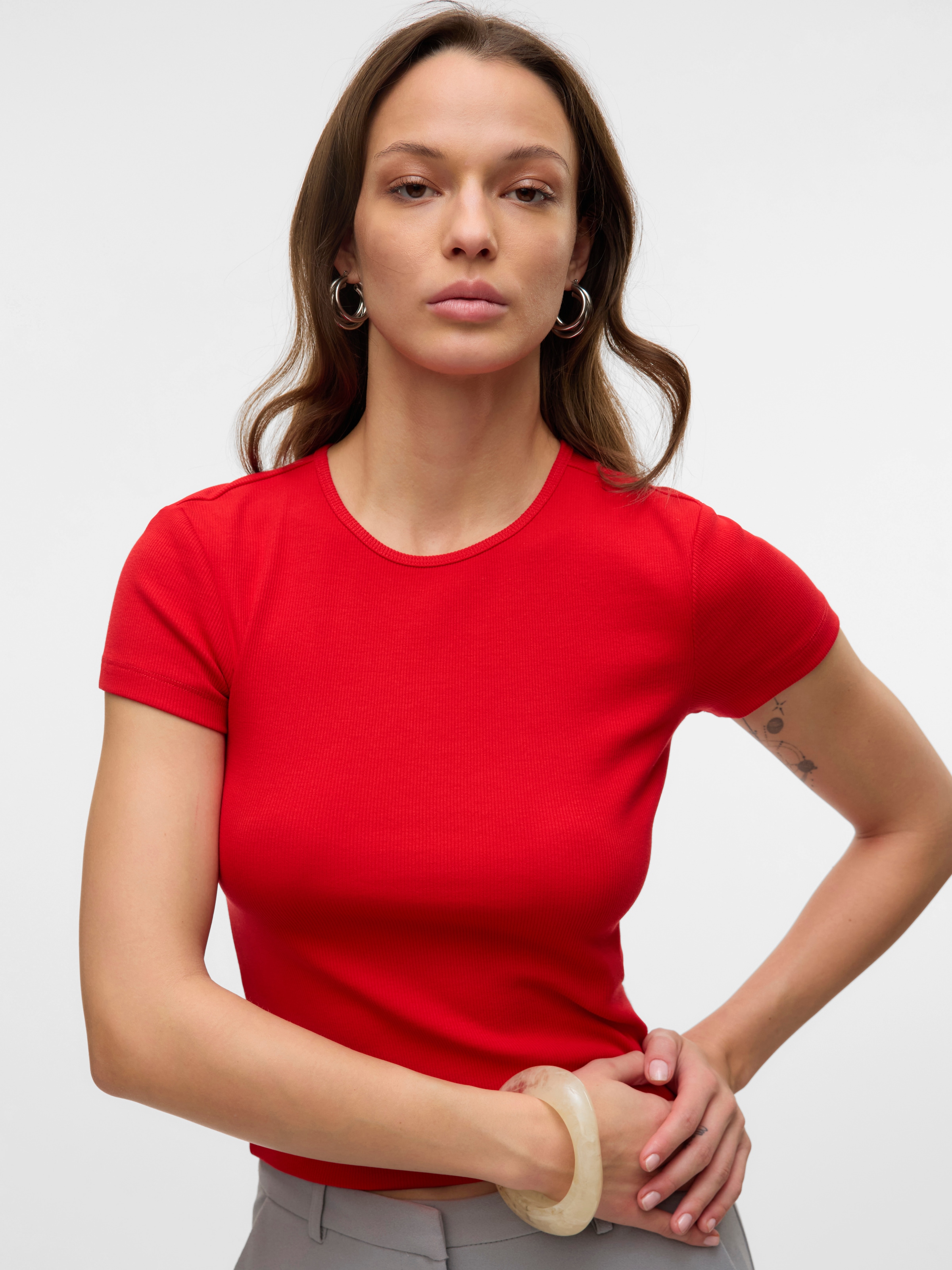 Vero Moda Shirt à col rond »VMCHLOE SS SHORT TOP JRS NOOS«