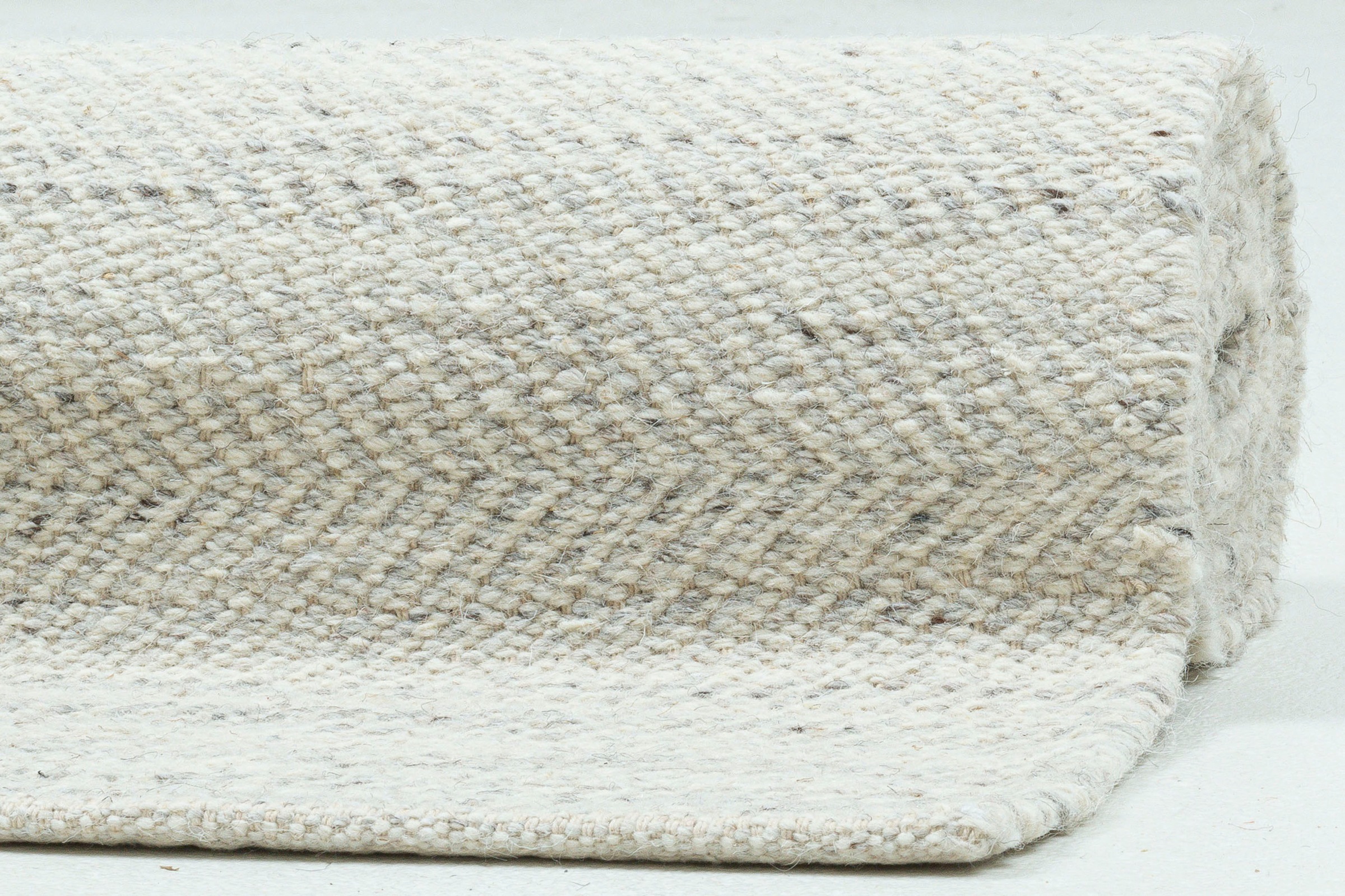 THEKO Tapis en laine »Molde - 14003« Rectangulaire 5 mm Höhe reine Wolle, handgewebt, Scandi, Rauten Muster, mit Fransen