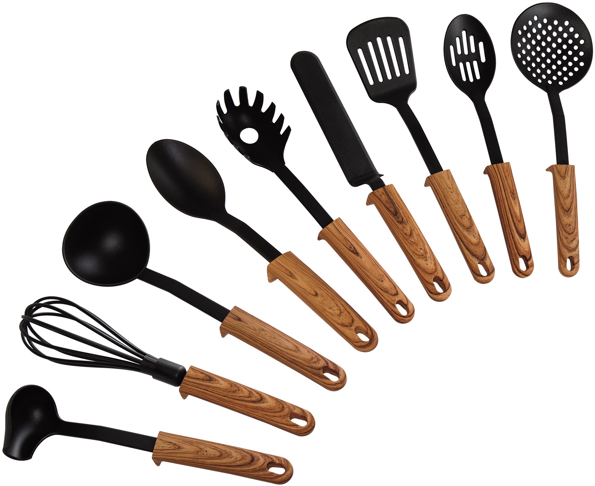 Image of STONELINE Kochbesteck-Set »Back to Nature«, (Set, 9 tlg.), Kunststoff, stilvolle Holzoptik, hitzebeständig bis 180°C, spülmaschinengeeignet bei Ackermann Versand Schweiz