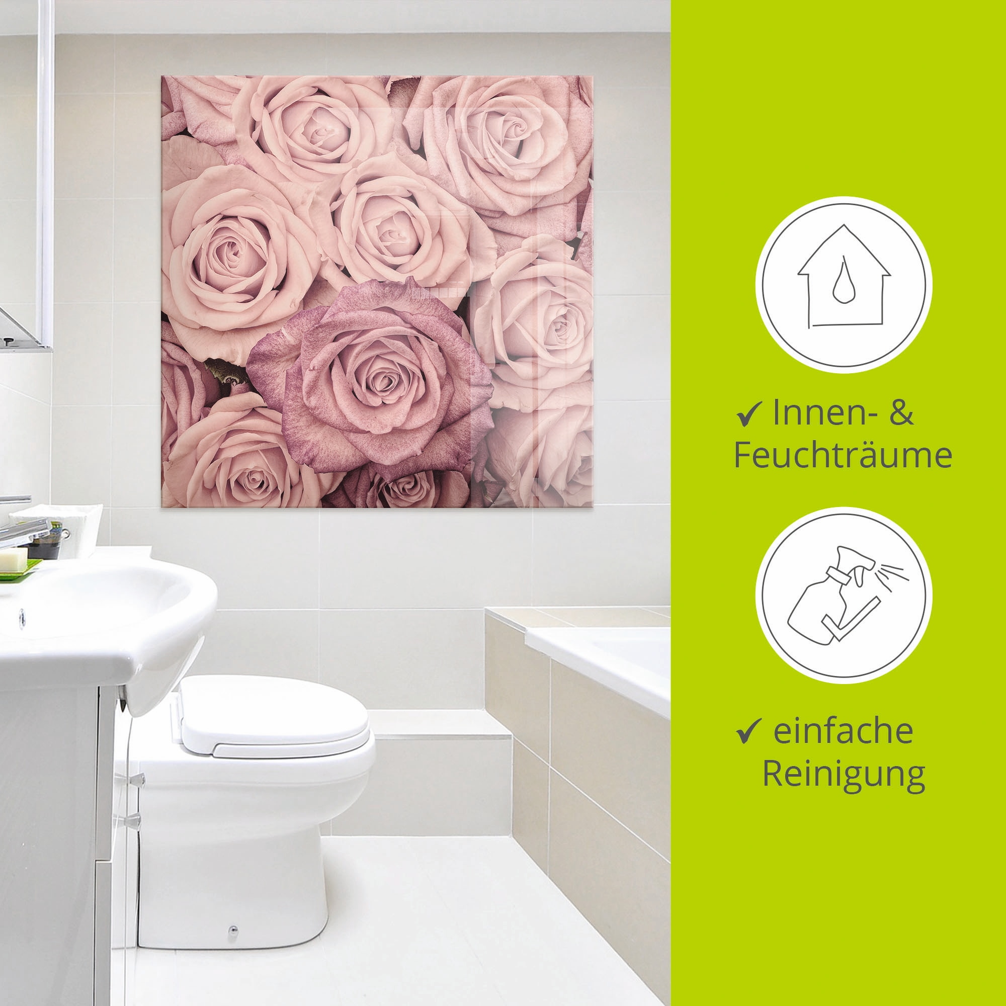 Artland Glasbild »Rosen«, Blumen, (1 St.), in verschiedenen Grössen