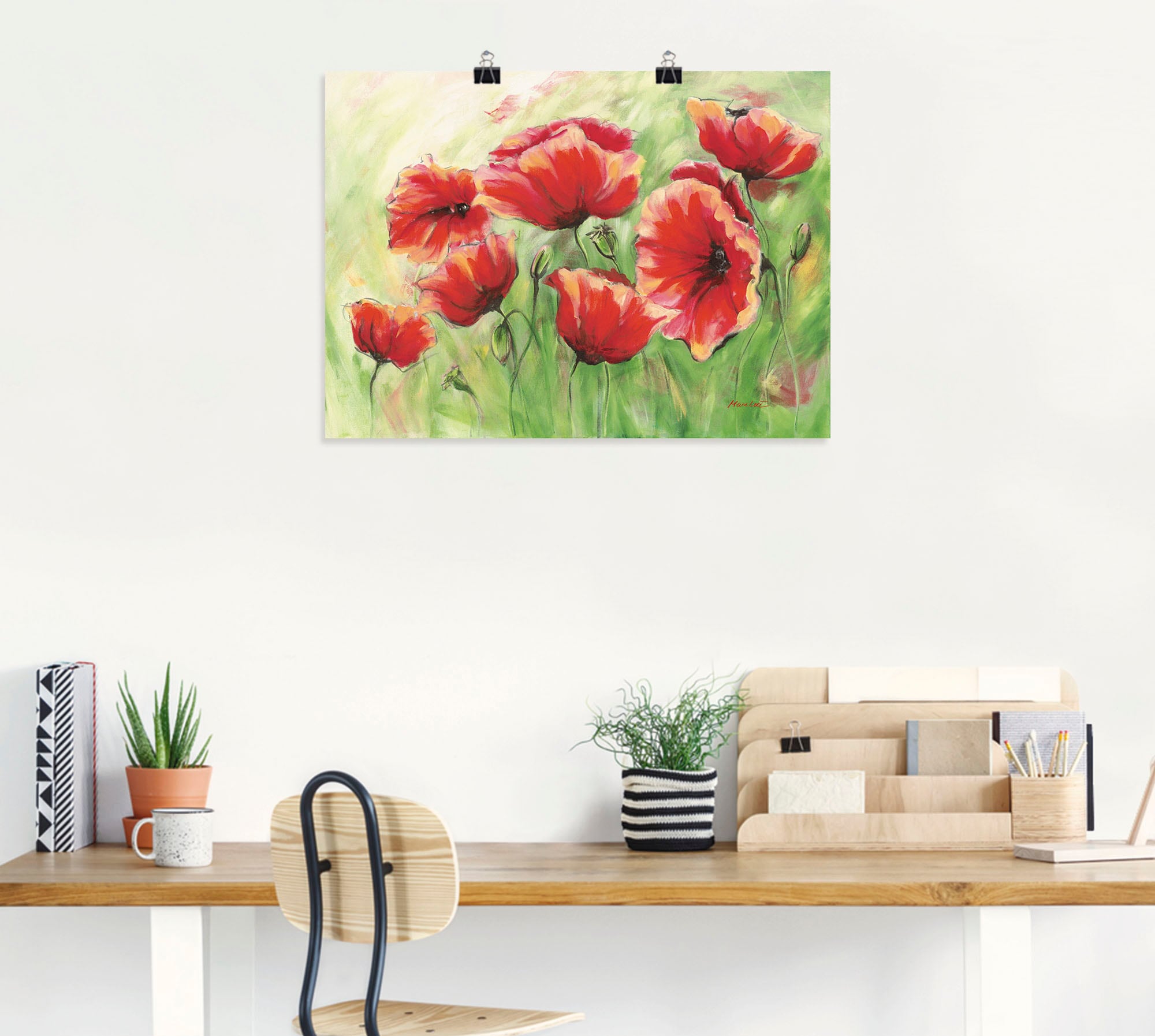 Artland Wandbild »Rote Mohnblumen II«, Blumen, (1 St.), als Leinwandbild, Poster in verschied. Grössen