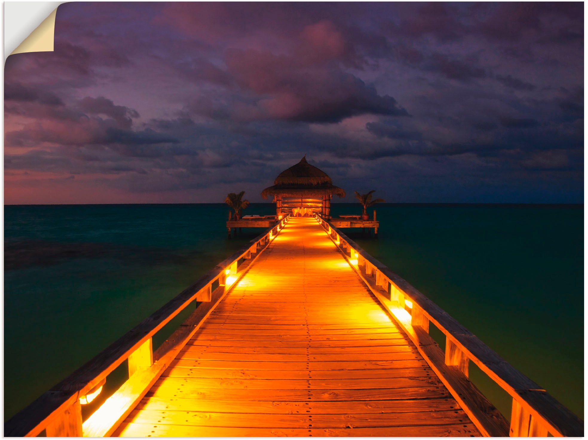 Image of Artland Wandbild »Malediven«, Brücken, (1 St.), in vielen Grössen & Produktarten -Leinwandbild, Poster, Wandaufkleber / Wandtattoo auch für Badezimmer geeignet bei Ackermann Versand Schweiz